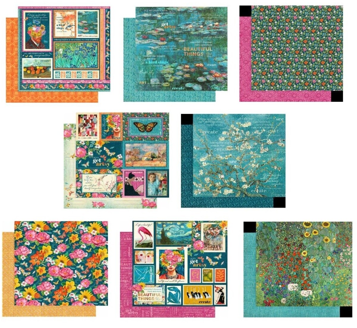 Graphic 45 Let's Get Artsy 12" Cardstock PICK Beauty Joy Gallery Flower Paint
