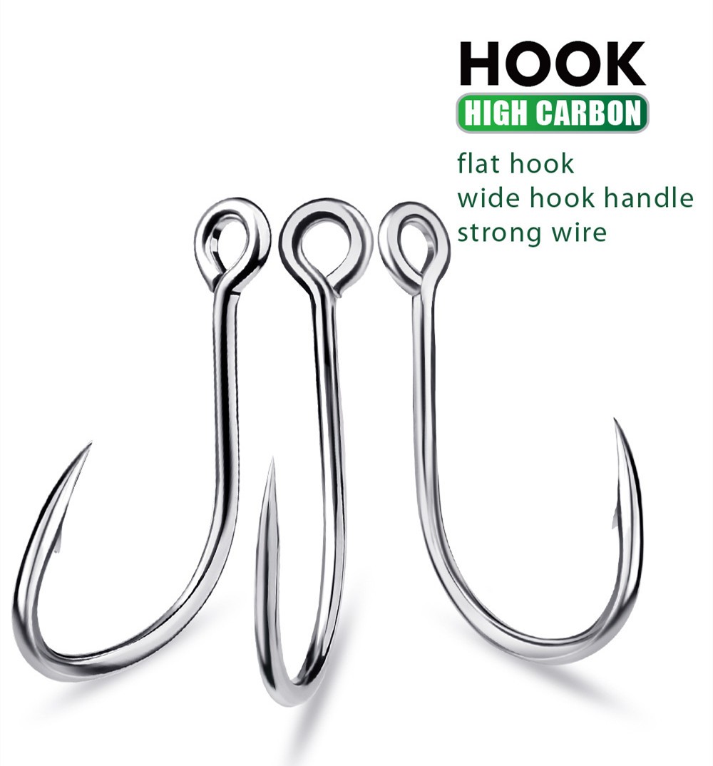 20Pcs Big Game Hook Stainless Steel Sharp Fishing Saltwater Hook Sizes 1/0-5/0