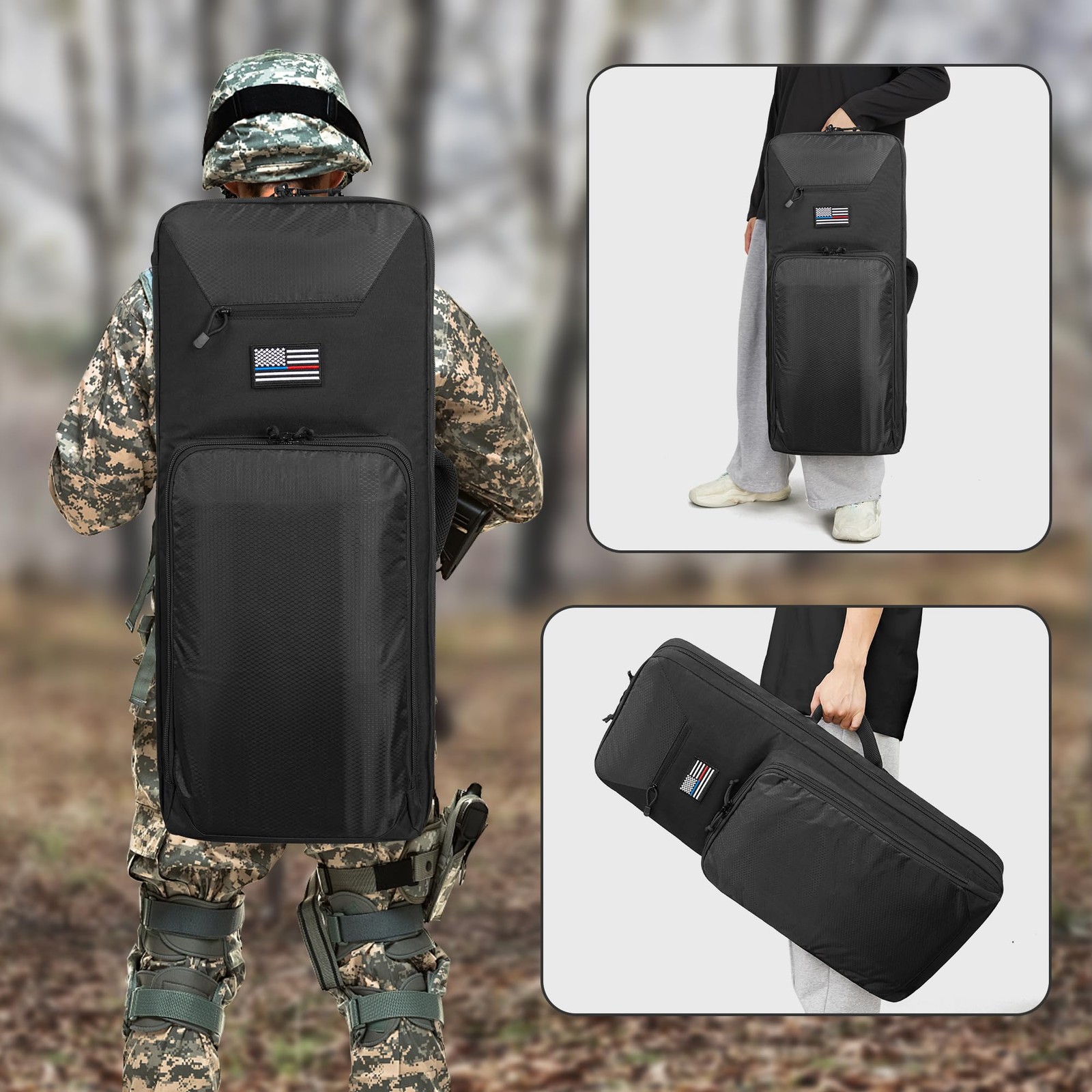 30” Rifle Bag Gun Backpack SBR Tactical Firearm Soft Case with Compartment, M...