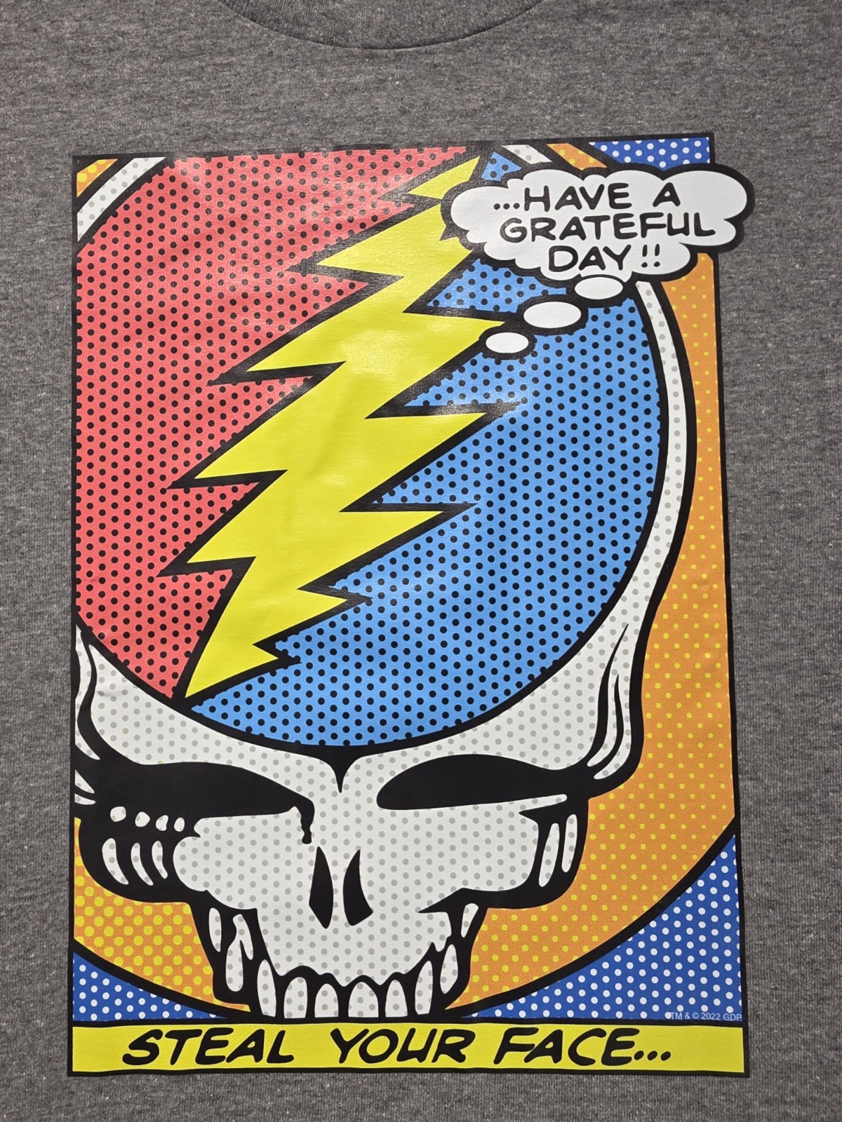 Have A Grateful Day Grateful Dead Steal Your Face Liquid Blue Medium T Shirt