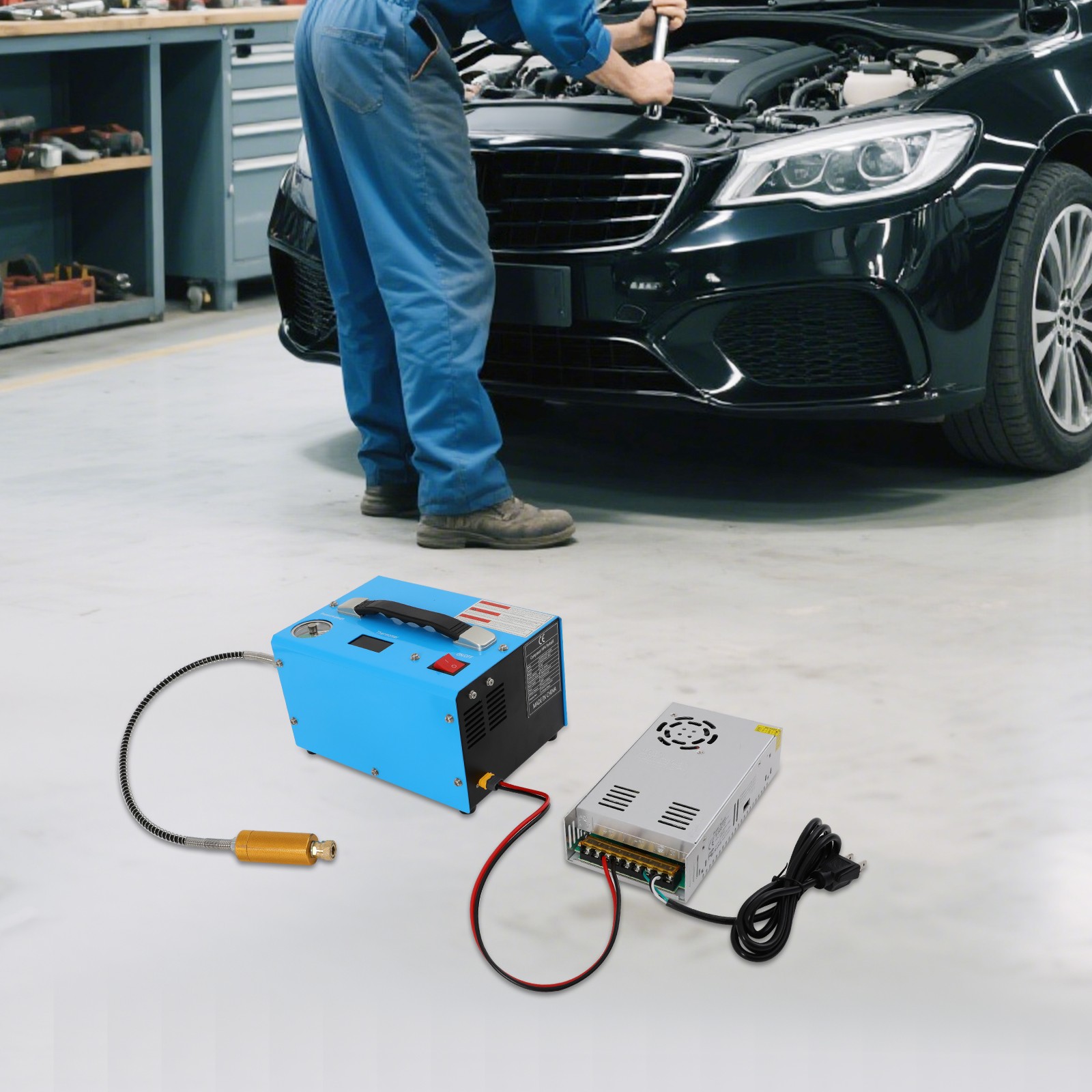 30MPA 12V/110V/220V High Pressure Air Pump PCP Compressor Auto-Stop Portable NEW