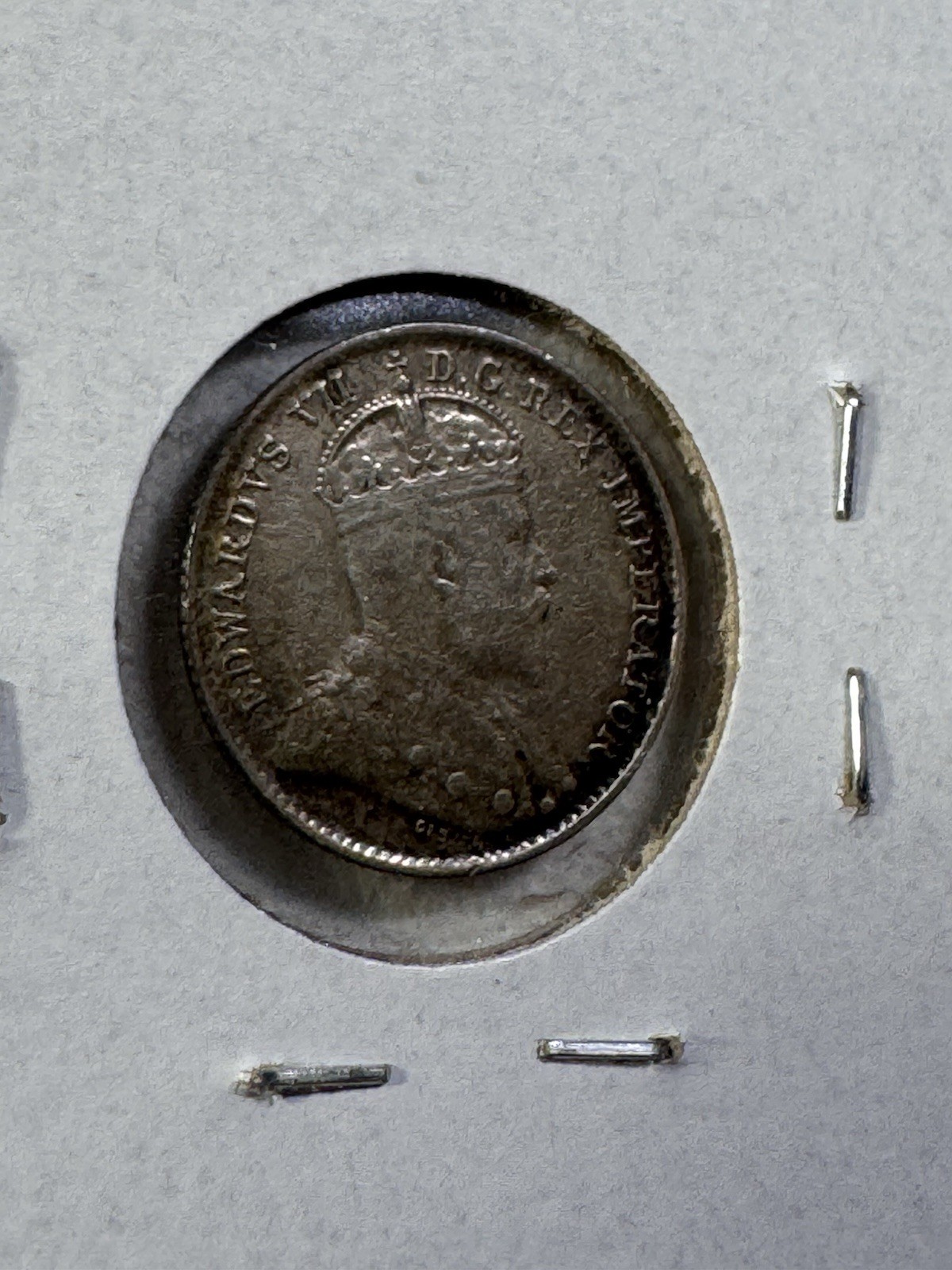 1902 Canada 5 Cents Small Silver Coin Damaged