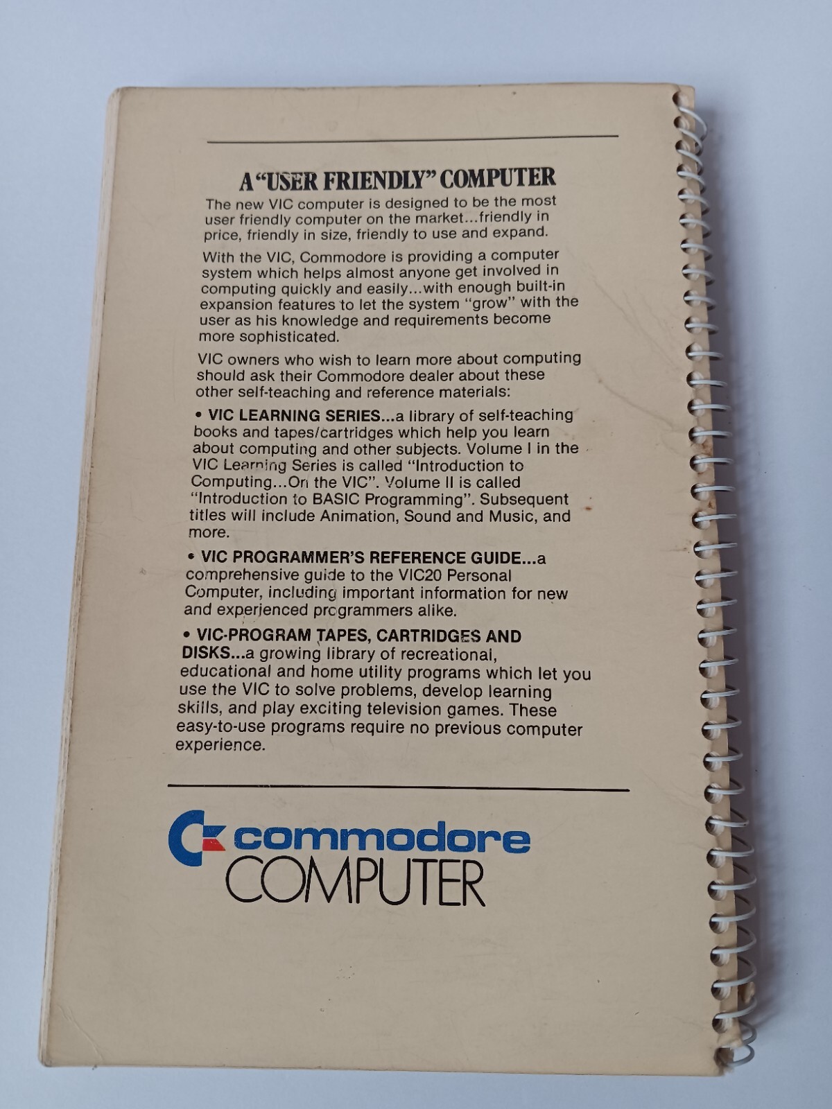 Personal Computing On The VIC 20 A Freindly Computer Guide Commodore Book