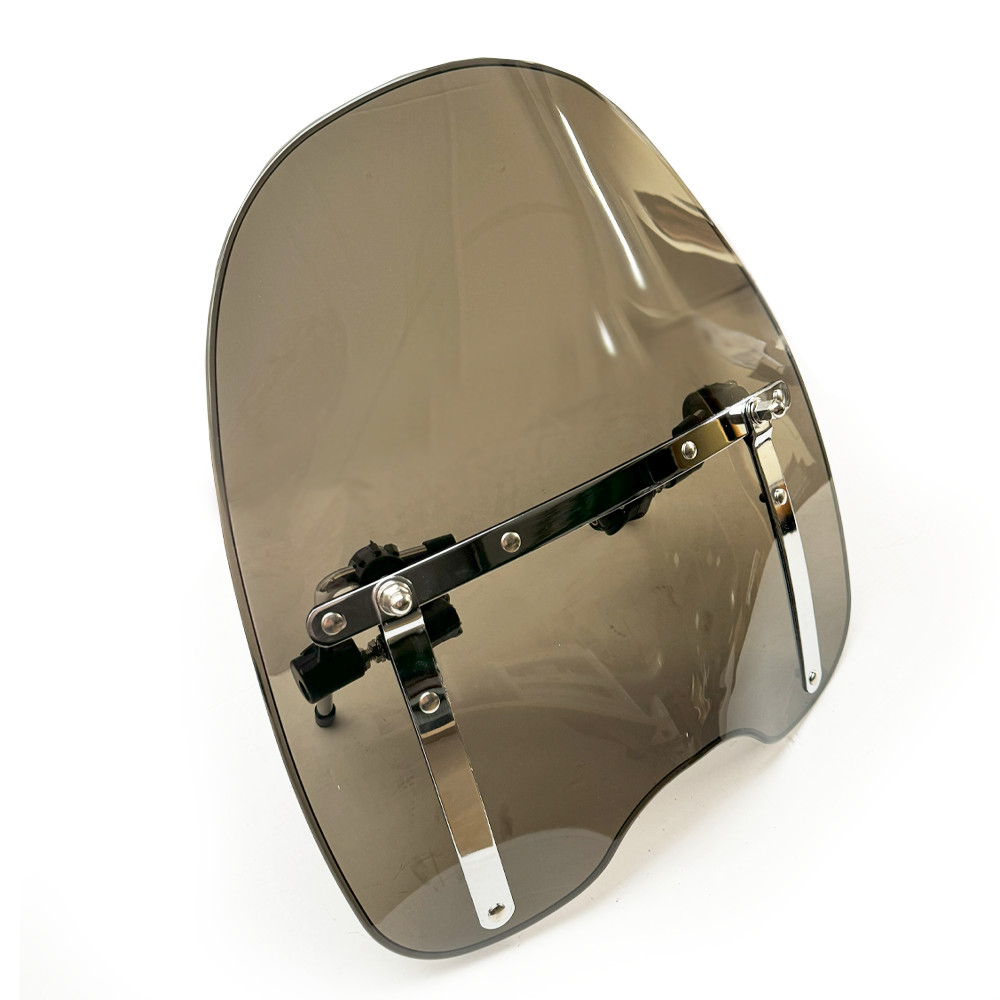 Universal 7/8'' Motorcycle Windscreen Smoked Windshield For Harley Suzuki