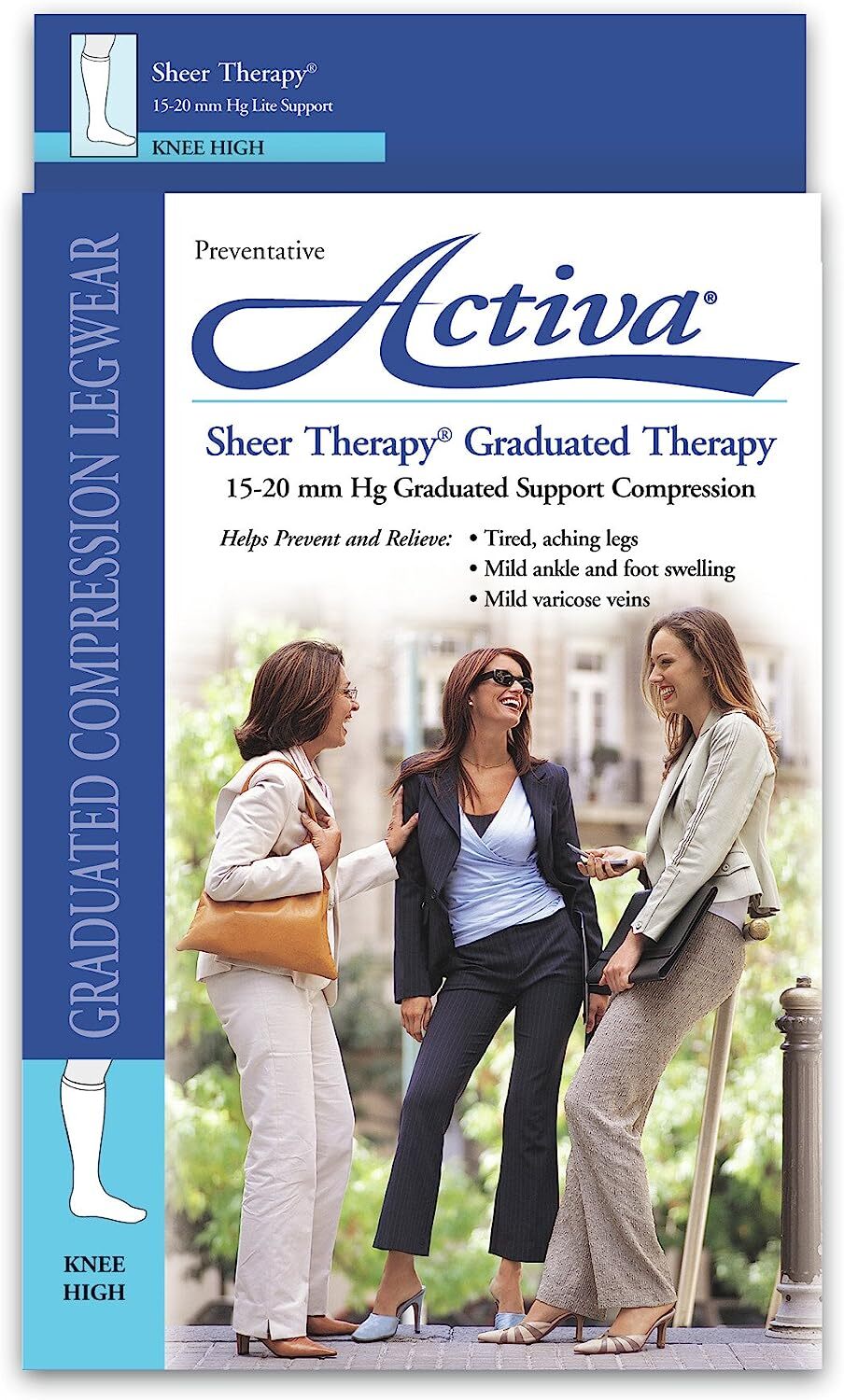 Activa Sheer Therapy Knee High 15-20mmHg (Black) Size C