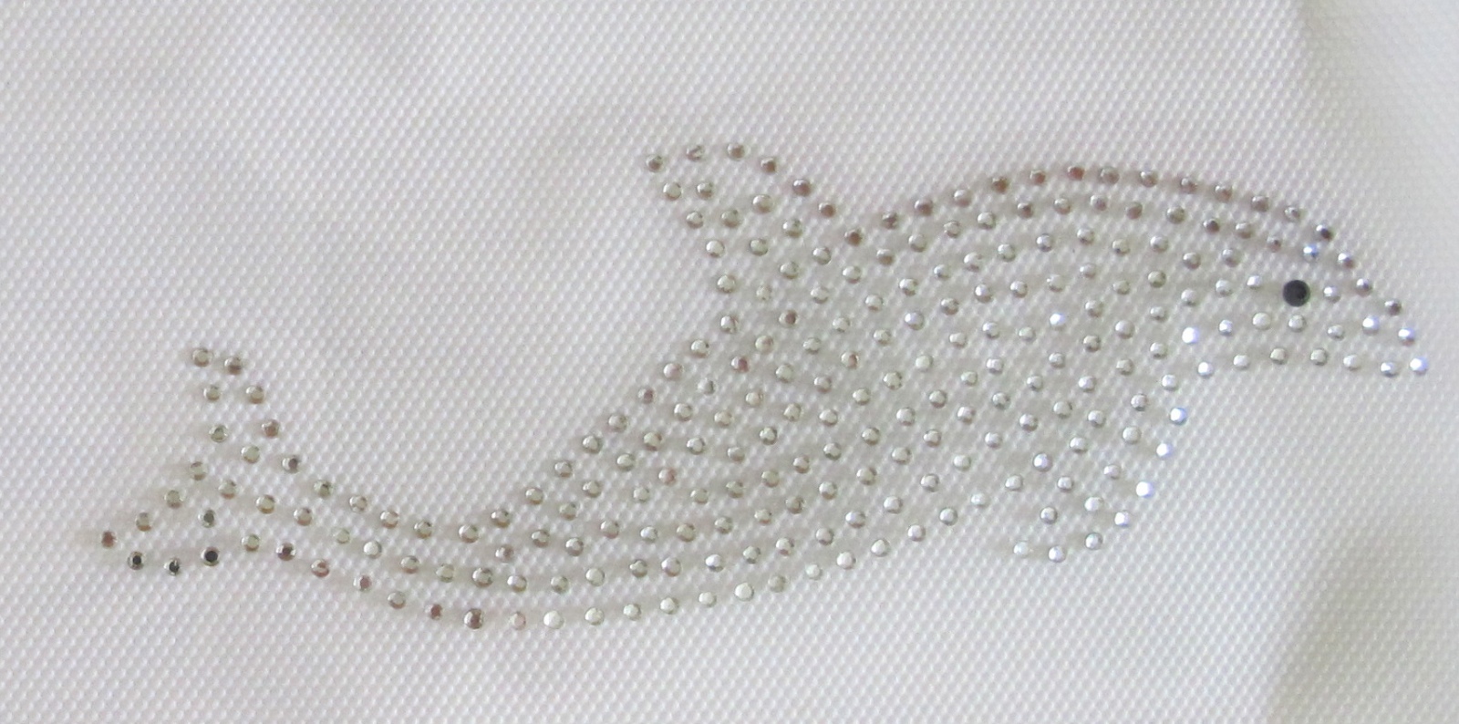 #7575 5-1/4"x2-1/8" Rhinestone Iron On Transfer HOT FIX Dolphin