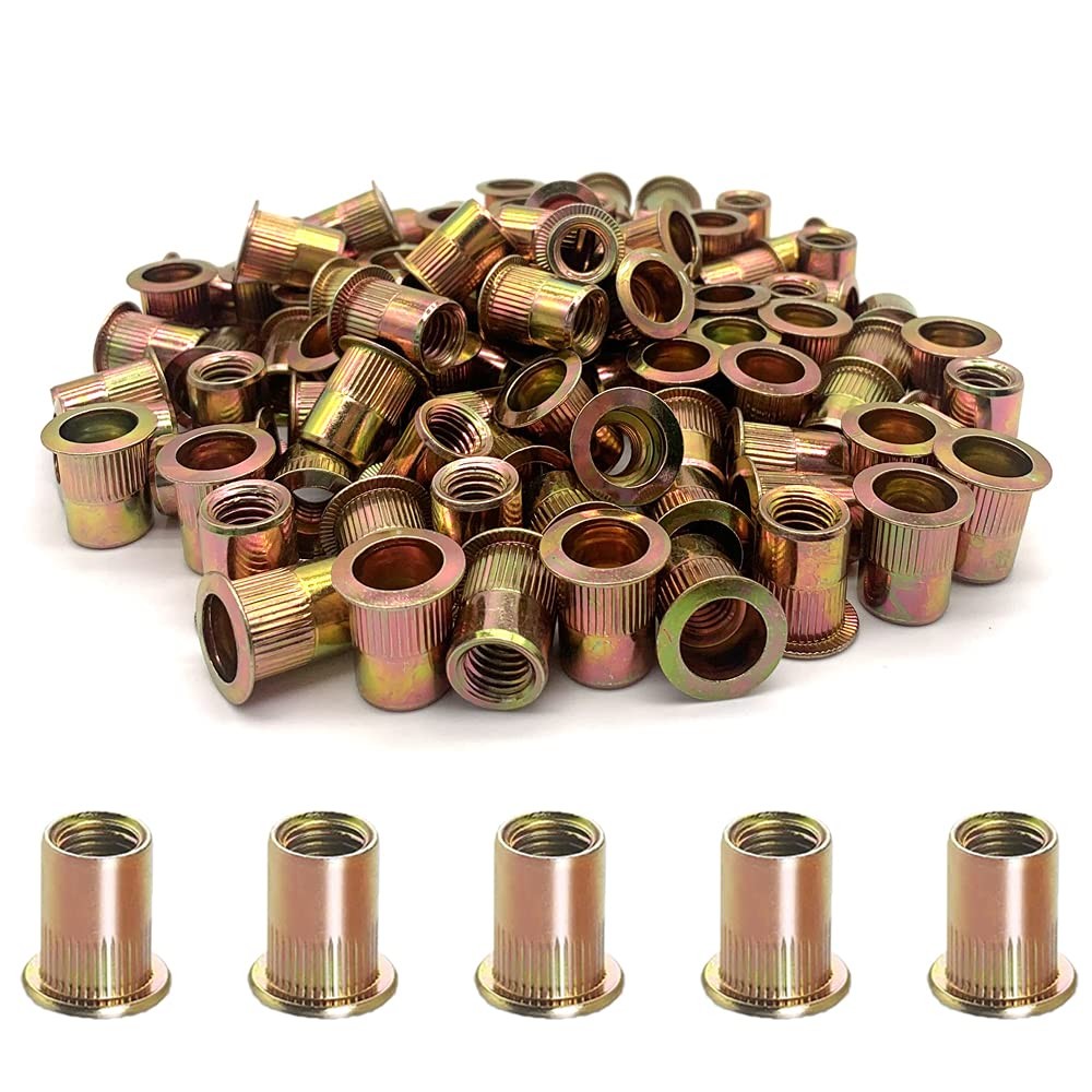 100PCS-Rivet Nuts,5/16"-18Carbon Steel UNC Rivet Nut 5/16"-18 100PCS, Yellow
