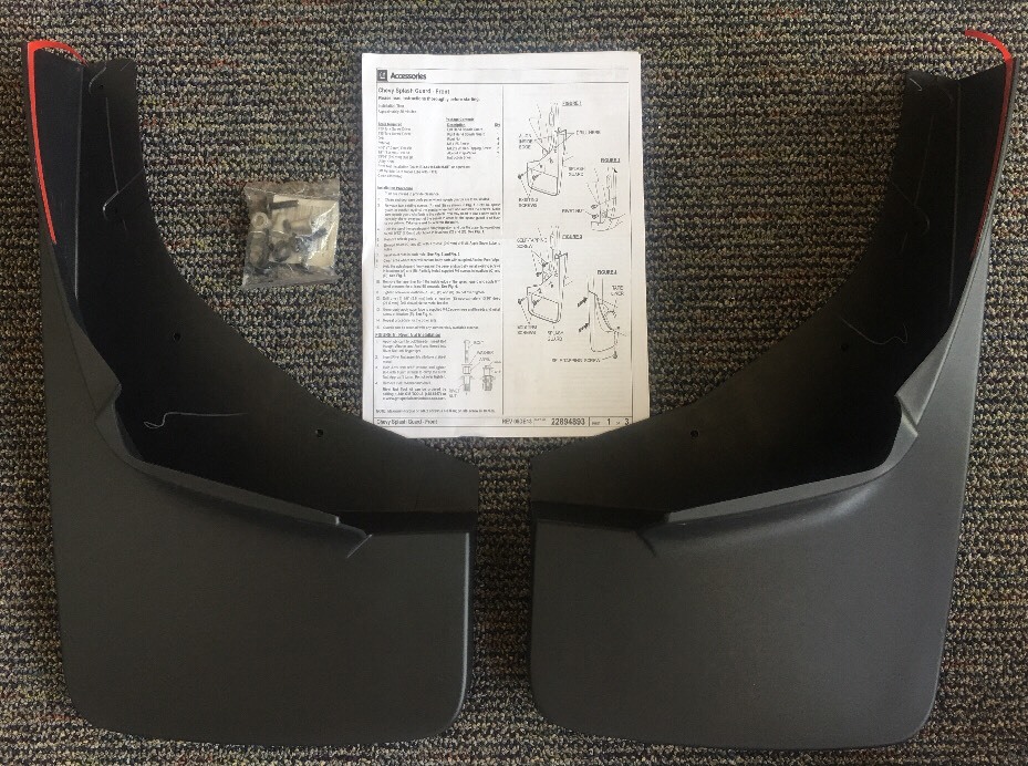 2014-2018 Chevrolet Silverado Front & Rear Molded Splash Guard Pkg Black Grained