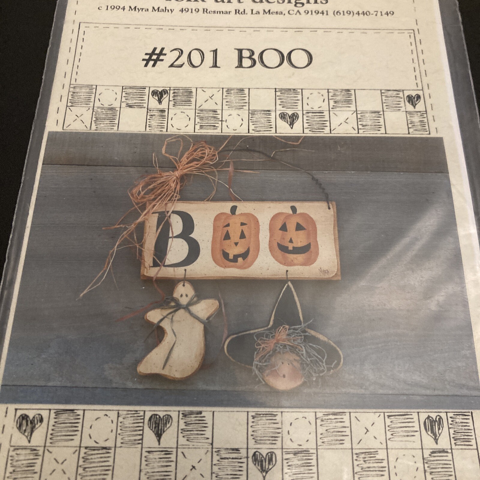 Country Faces #201 BOO Decoration Craft Pattern