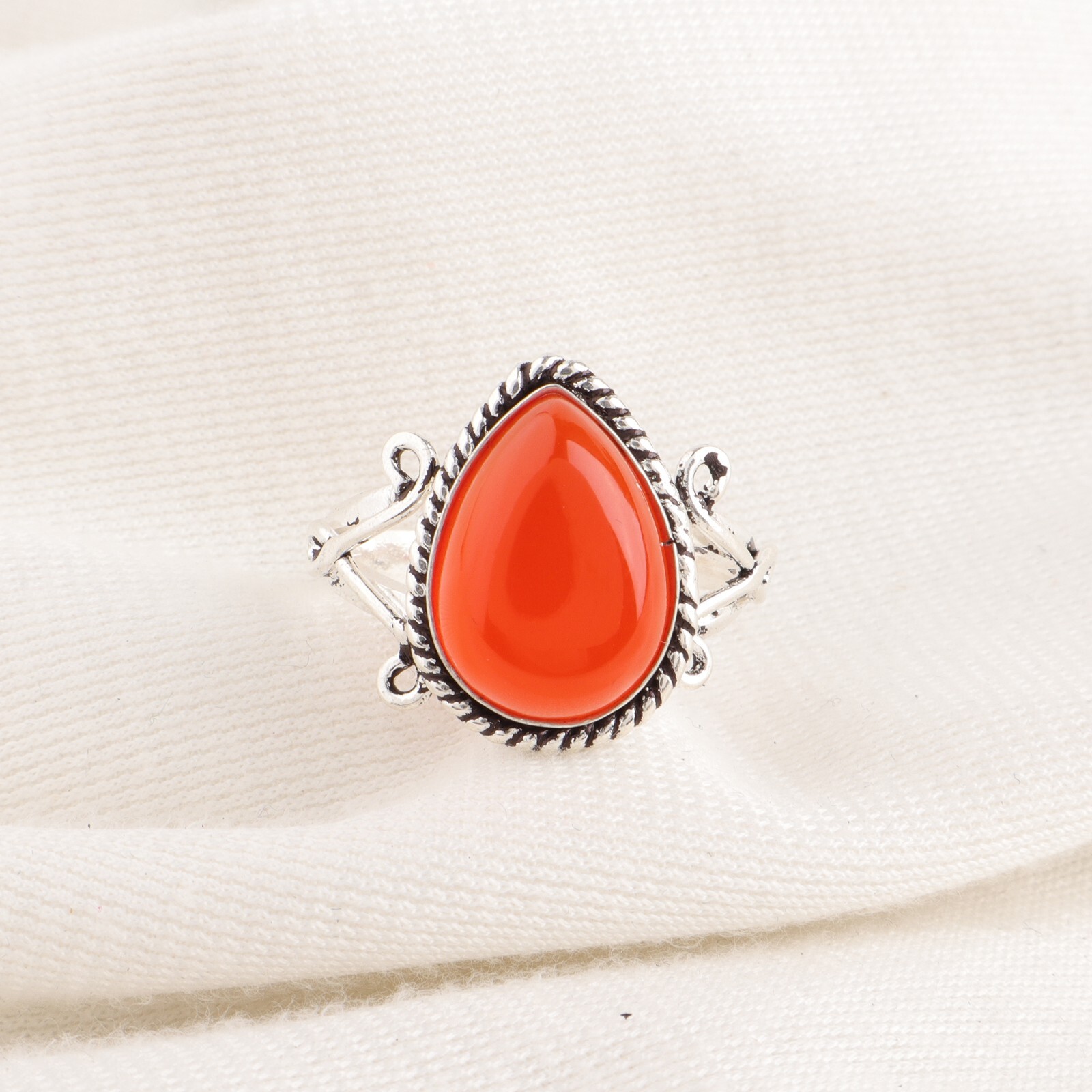 Carnelian Gemstone 925 Sterling Silver Ring Handmade Jewelry Ring For Gift