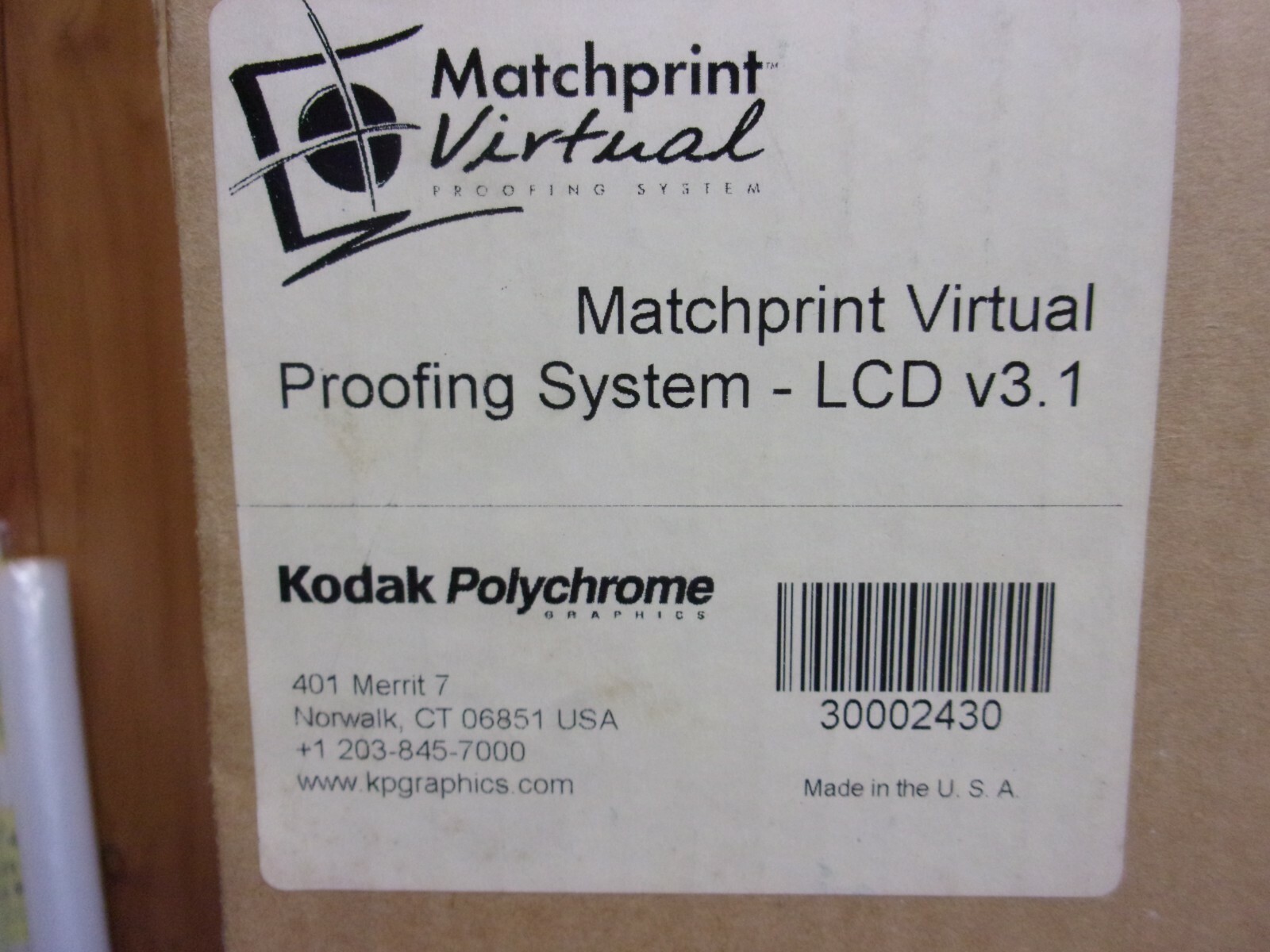 Kodak Polychrome Matchprint Virtual Proofing System KY30002430 , New