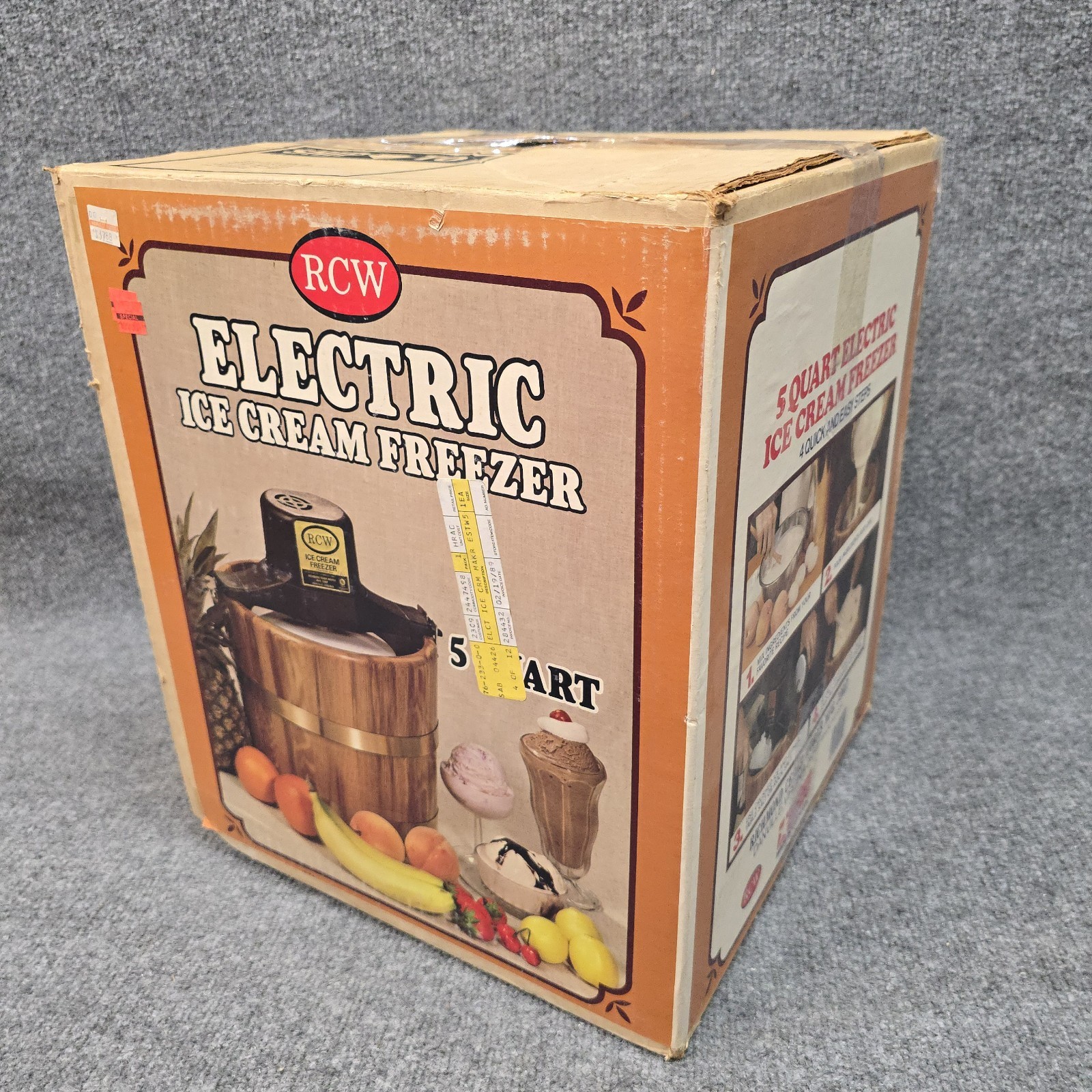 VTG Richmond Cedar Works 5 Quart Electric Ice Cream Freezer Maker Wood w Box