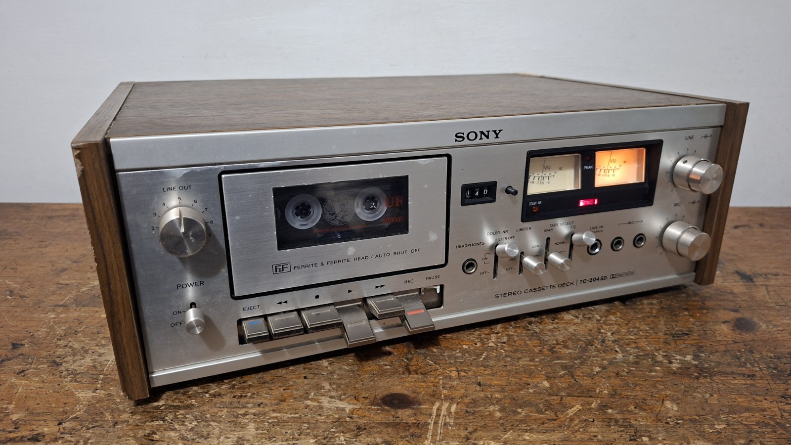 Sony TC-204SD Stereo Cassette Deck – New Belts Fitted – Broken PAUSE Button