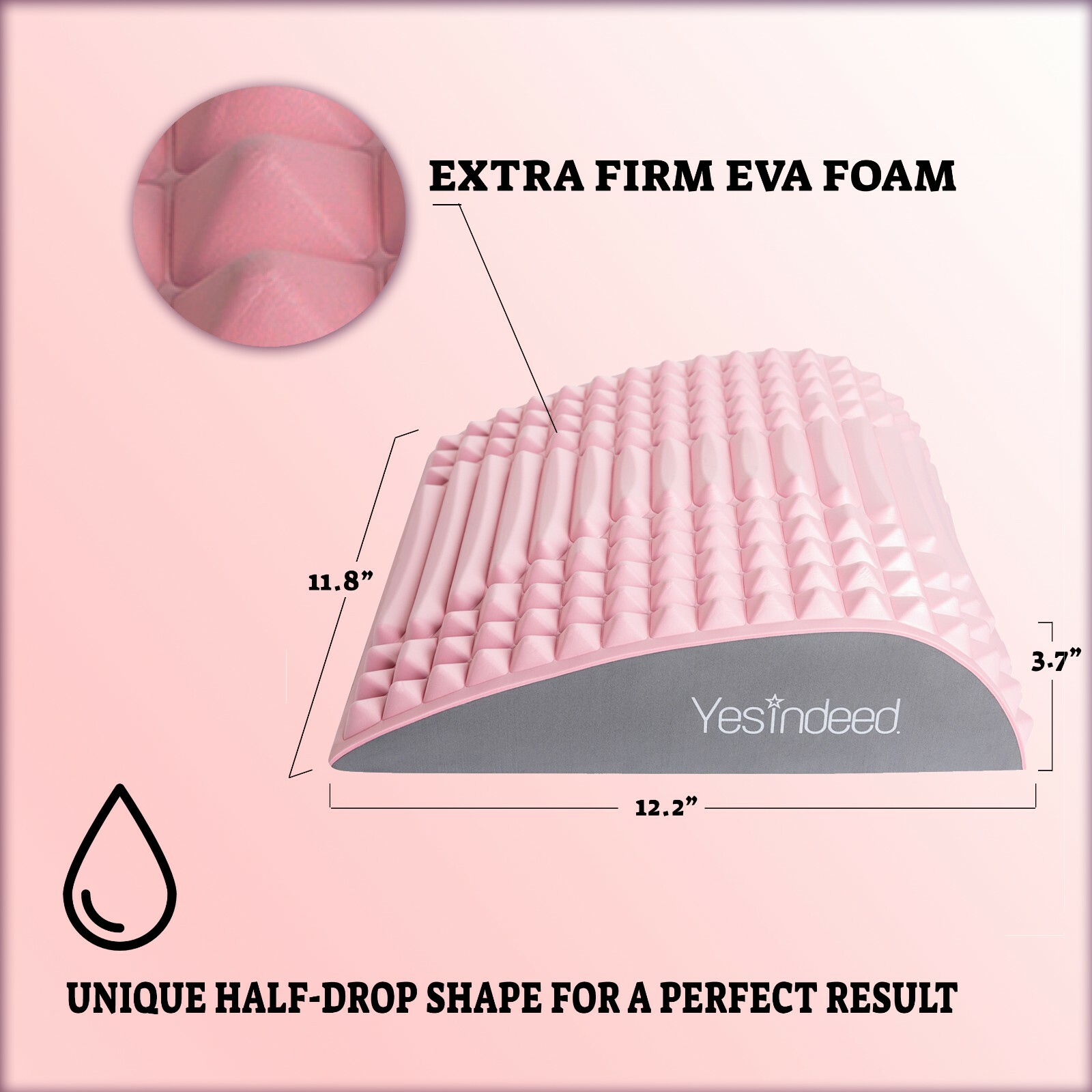 Back Stretcher Pillow - Back Pain Relief, Support for prolonged Sitting (Pink)