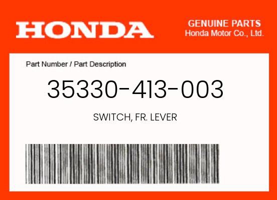 Honda Genuine Switch, Fr. Lever - 35330-413-003