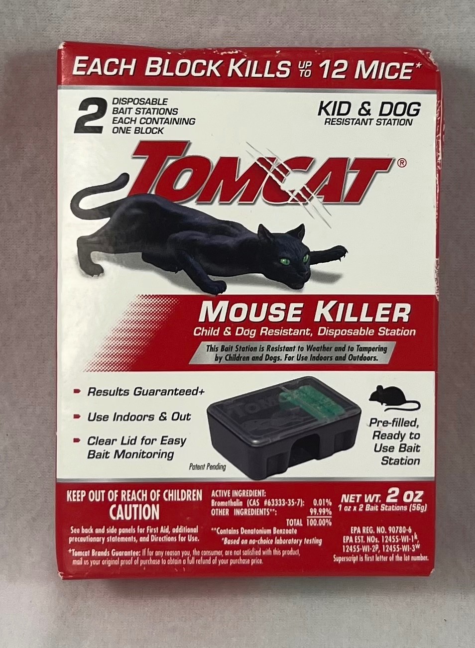 Tomcat Rat & Mouse Killer Child & Dog Resistant, 4 Prefilled Disposable Station
