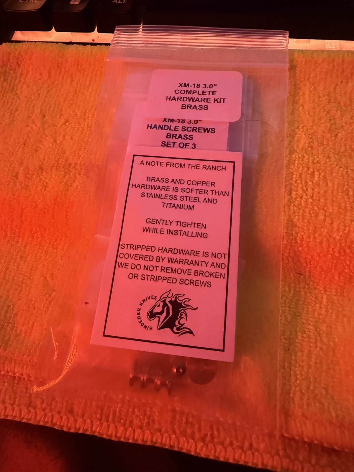 Rick Hinderer XM-18 3.0” Complete Brass Hardware Kit NEW