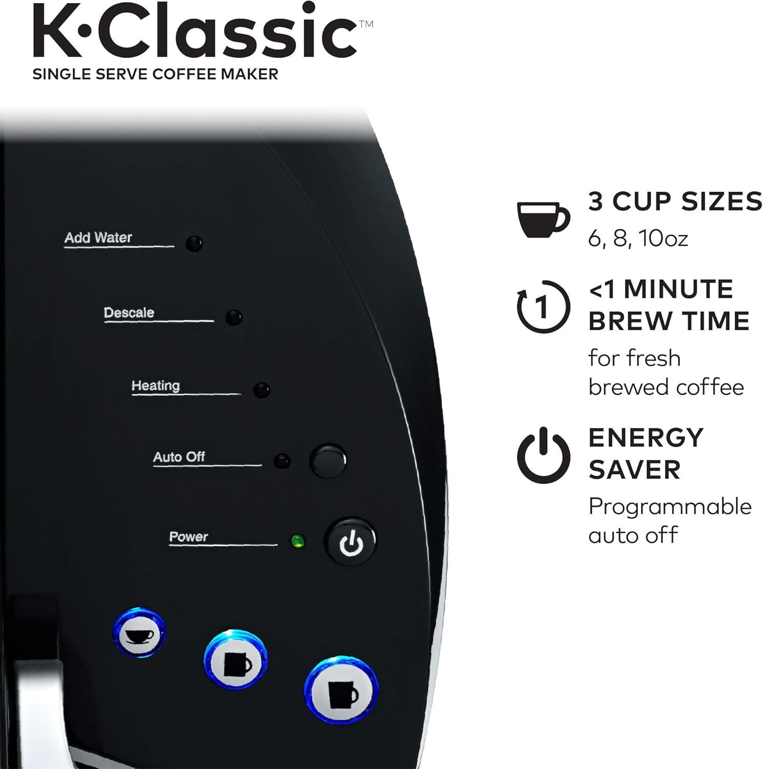 Keurig K50 K-Classic Single-Serve K-Cup Pod Coffee Maker - Black (Open Box)