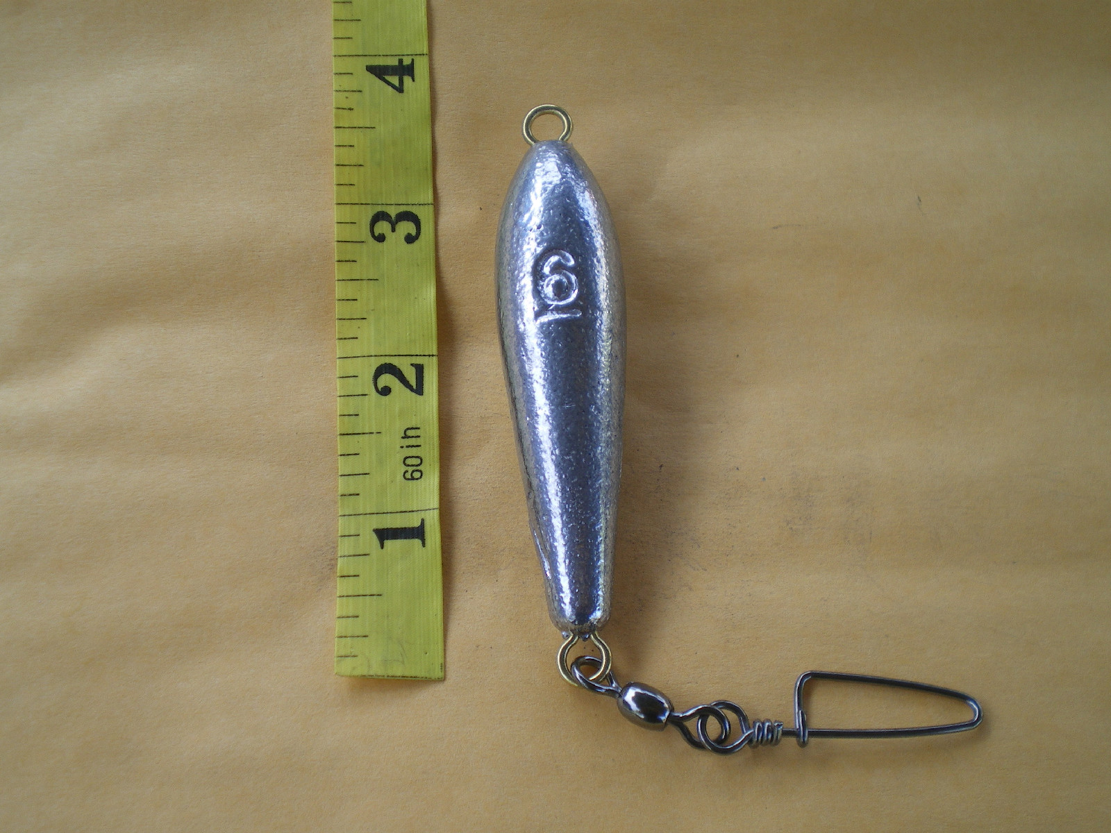 5 PCS. IN LINE TROLLING SINKER 6 OZ.W/#1/0 COASTLOCK CRANE SWIVEL & #2 WIRE EYE