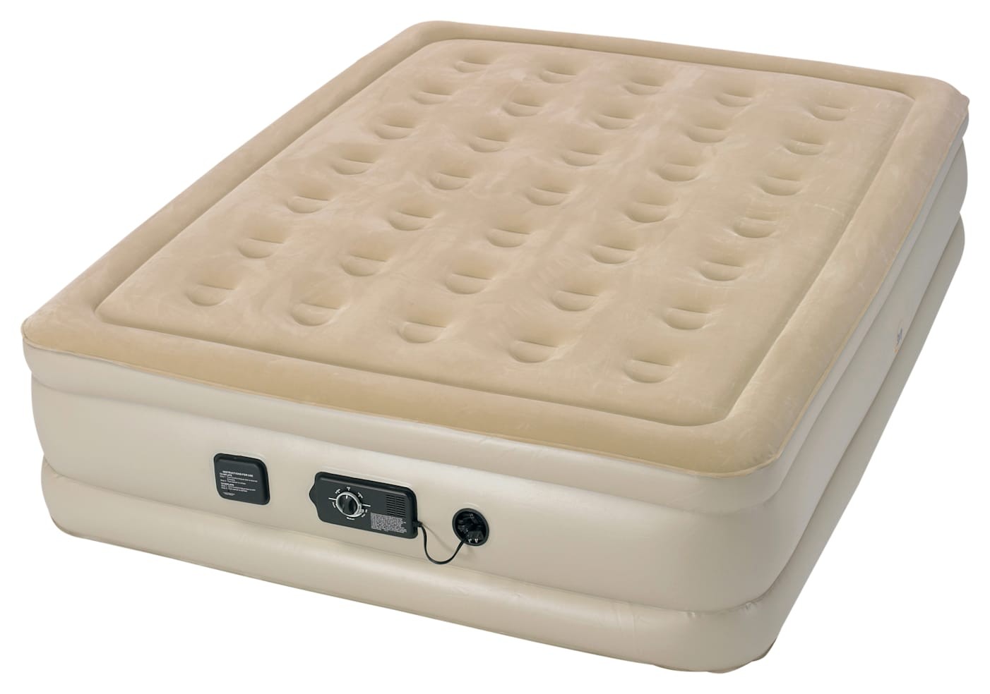 Serta 985390325 Queen Raised Air Bed with NeverFlat Pump, Cashmere/Rainy Day
