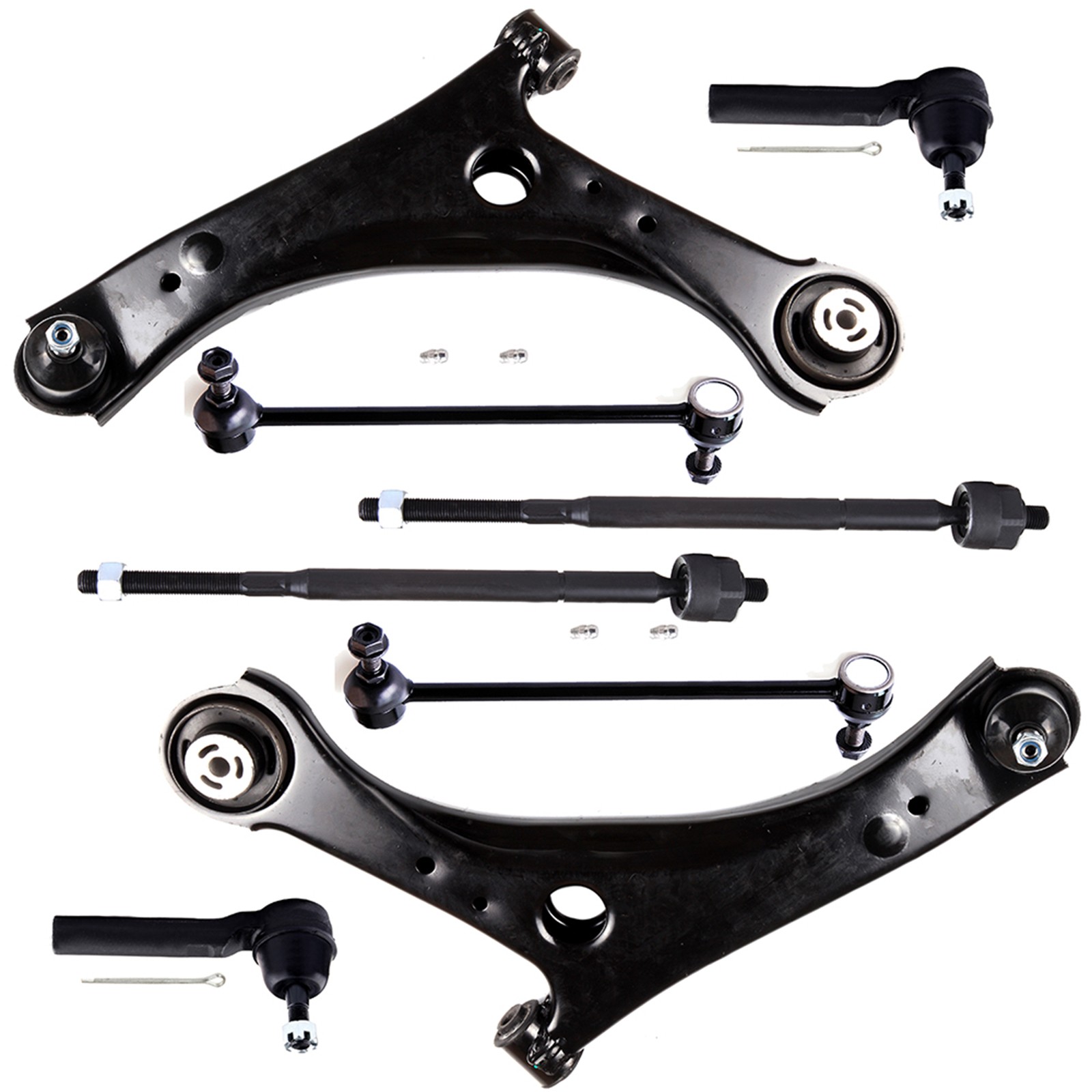 8x For 2008-2016 Chrysler Town & Country Front Lower Control Arm Tie Rod End Kit
