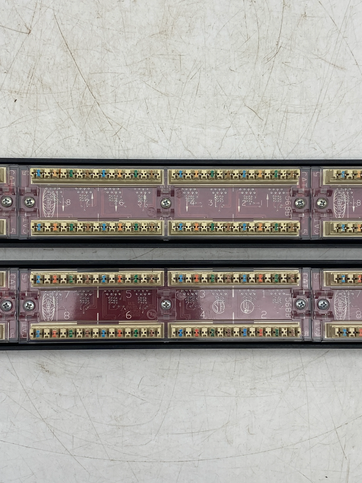 Hubbell MCC5803110A19E T568B 24-Port Patch Panel, Cat. 5 *Lot of (2)* (Used)
