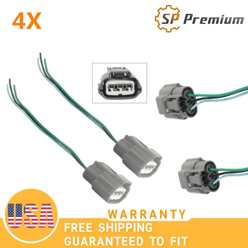 4PC Female Pulg Ignition Coil Connector Wire Harness For Nissan 350Z 370Z Almera