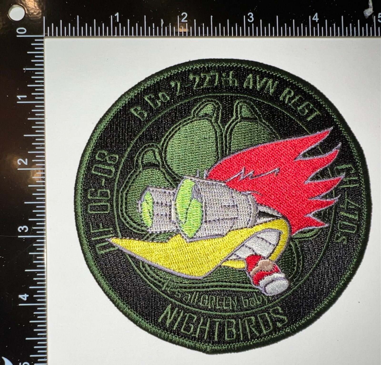 US Army OIF 06-08 B Co 2-227 Aviation Regt Nightbirds CH-47Ds Patch