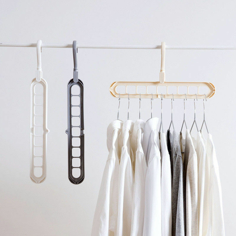 Multifunctional 9-hole Magic Hook Hanger Storage Extendable Foldable Hanger HOT