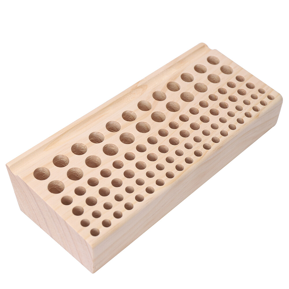 Wooden Tool Holder with 98 Holes - Stylish Storage for Craft Tools
