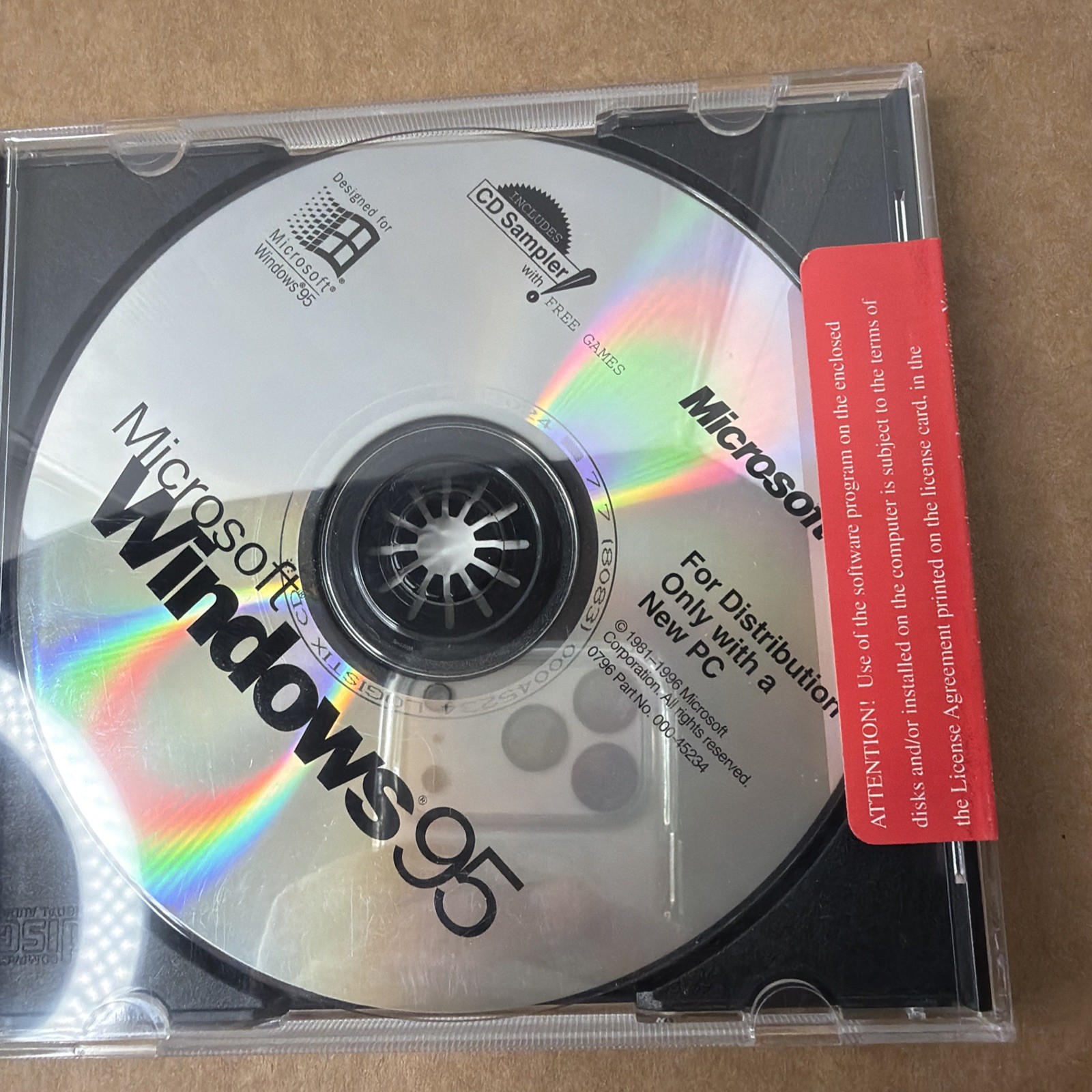 Microsoft Windows 95 Install CD-ROM Product Key & User Guide