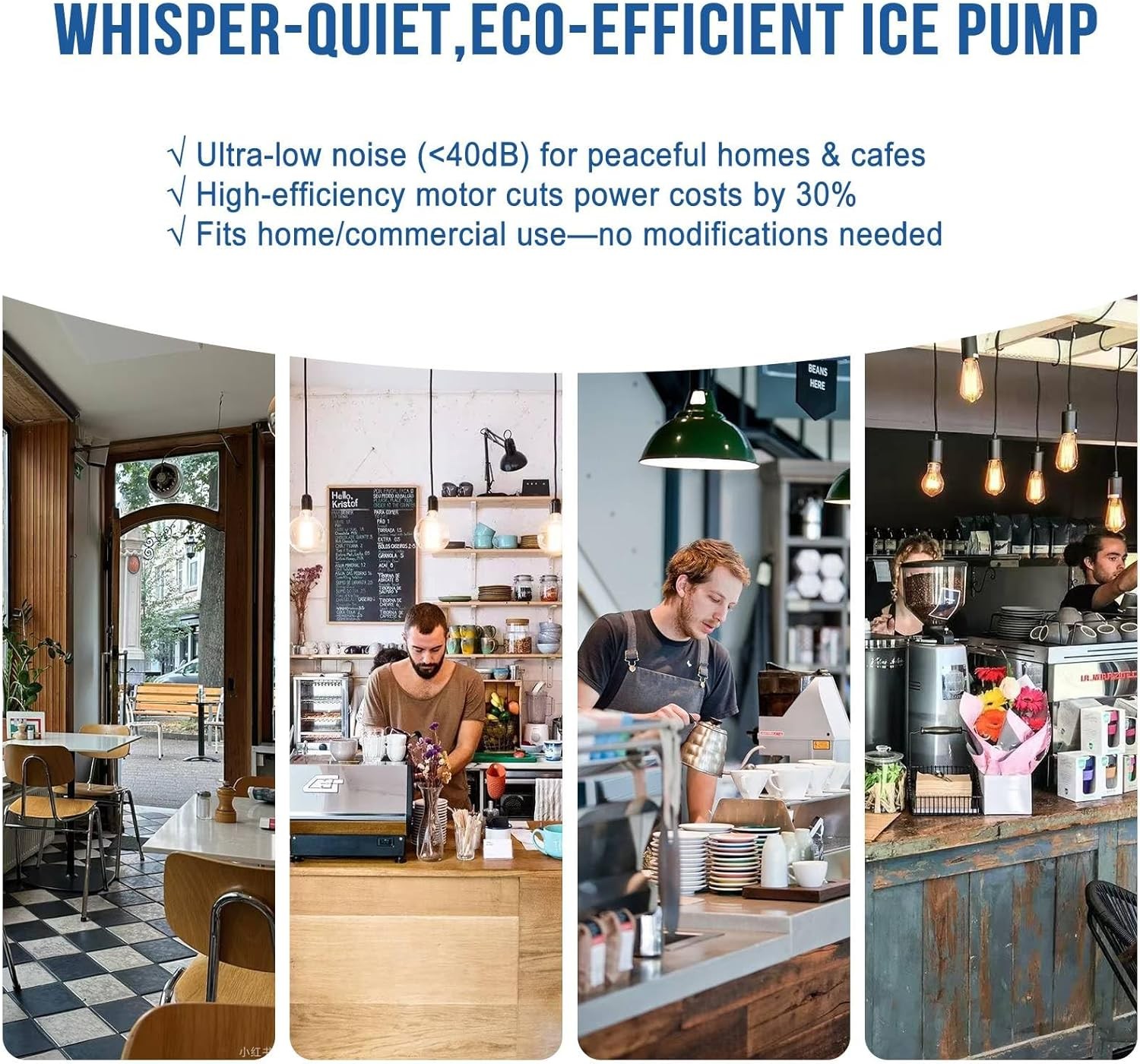Commercial Ice Maker Water Pump | Quiet 110V 2W Matte Black