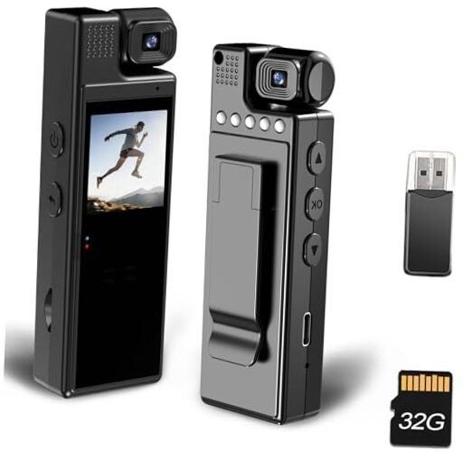 Mini Body Camera with Audio and Video Recording, FHD 1080P Small Personal Body