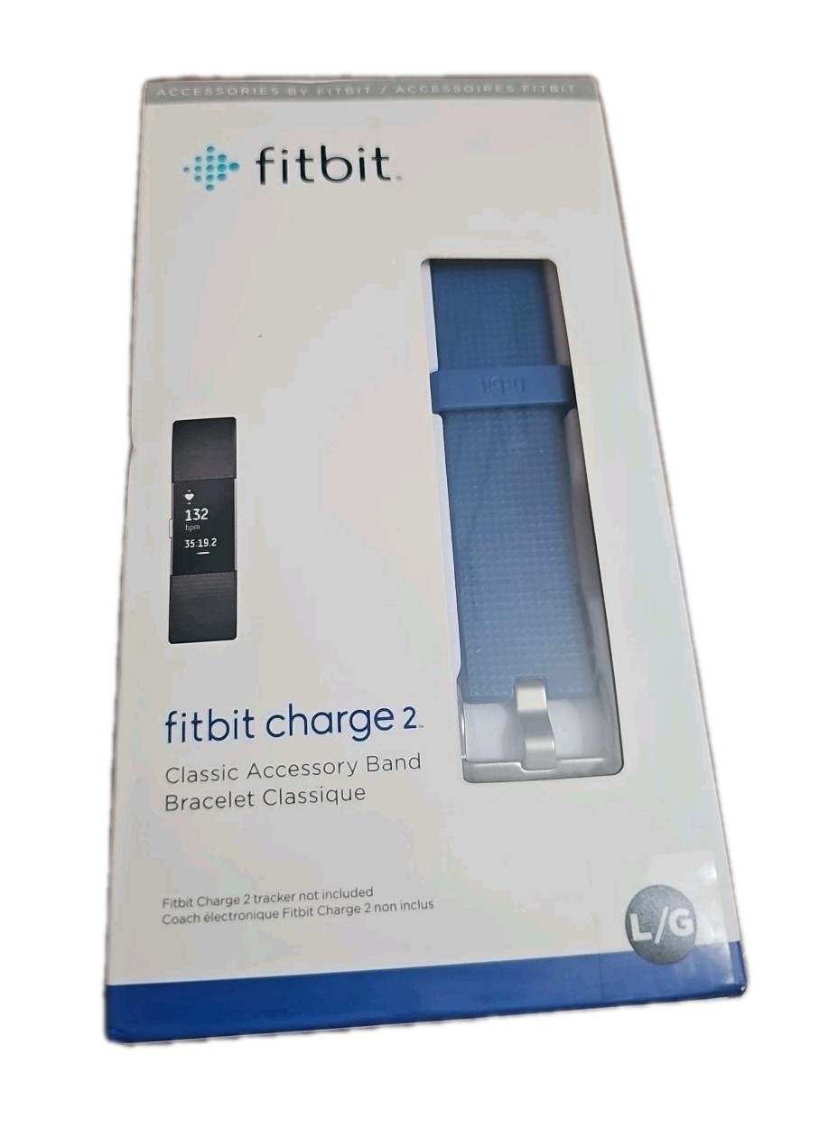 New Sealed Fitbit Charge 2 Classic Accessory Band Large Blue Water Resistant