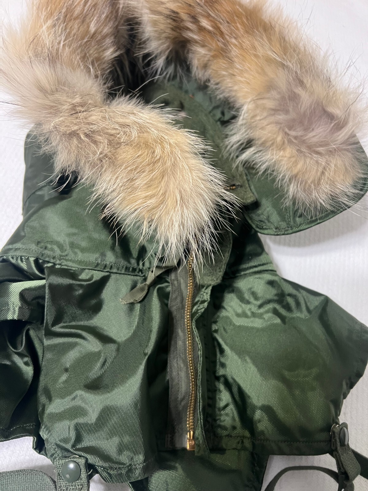 Extreme Cold Weather Shore A-1 Hood Olive Green Real Fur Ruff Military Med NEW