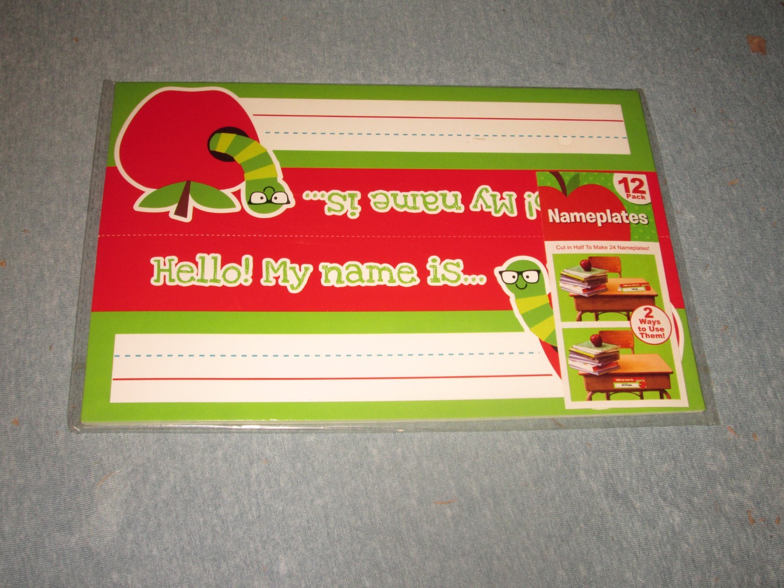 Pack Of 12 Student Nameplates, 9” X 6 1/4”, Makes 24 Nameplates, New In Package!