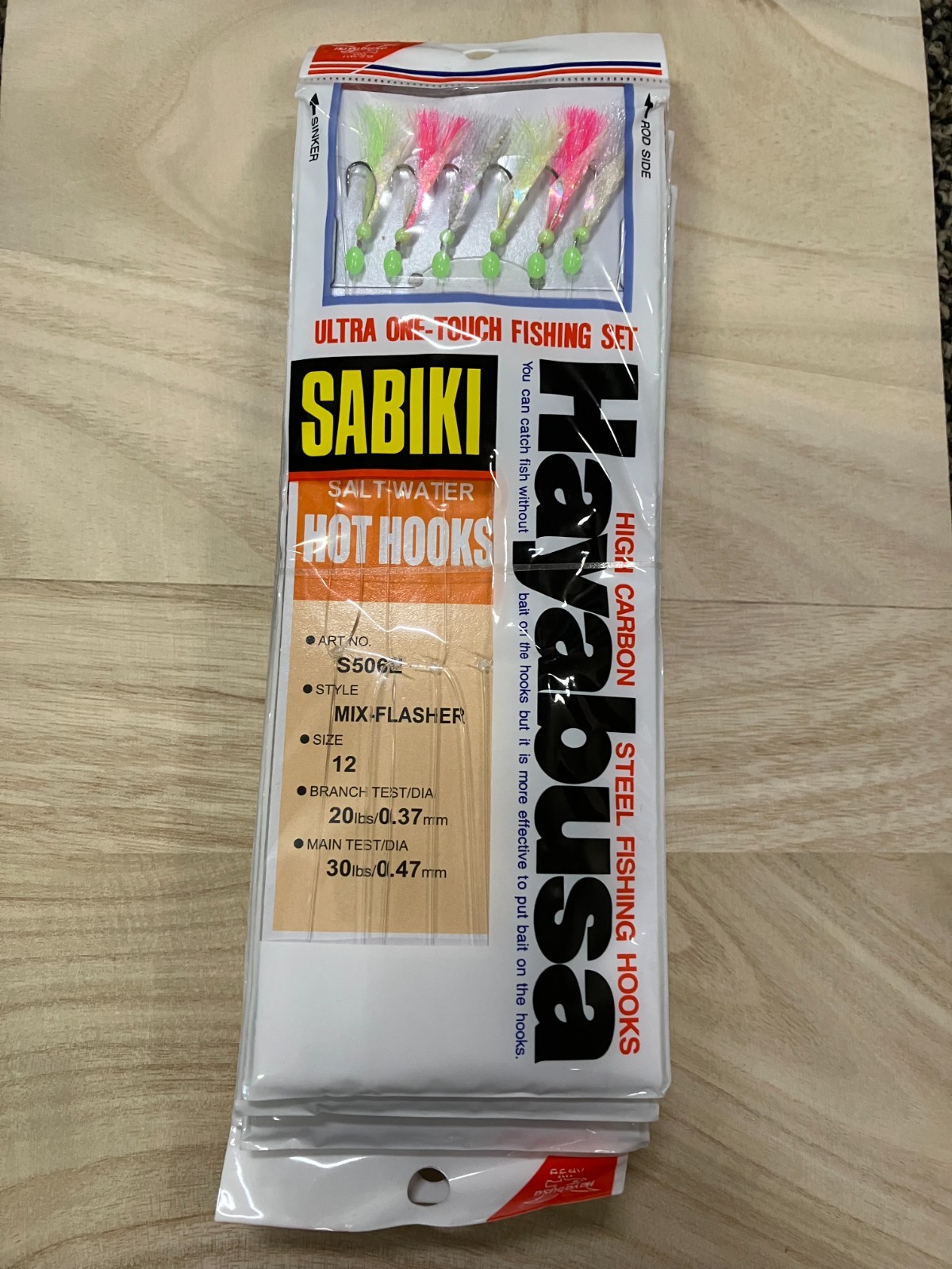 Hayabusa Mixed Flasher Sabiki Hot Hooks Bait Rigs, Mixed Flasher, Size 12