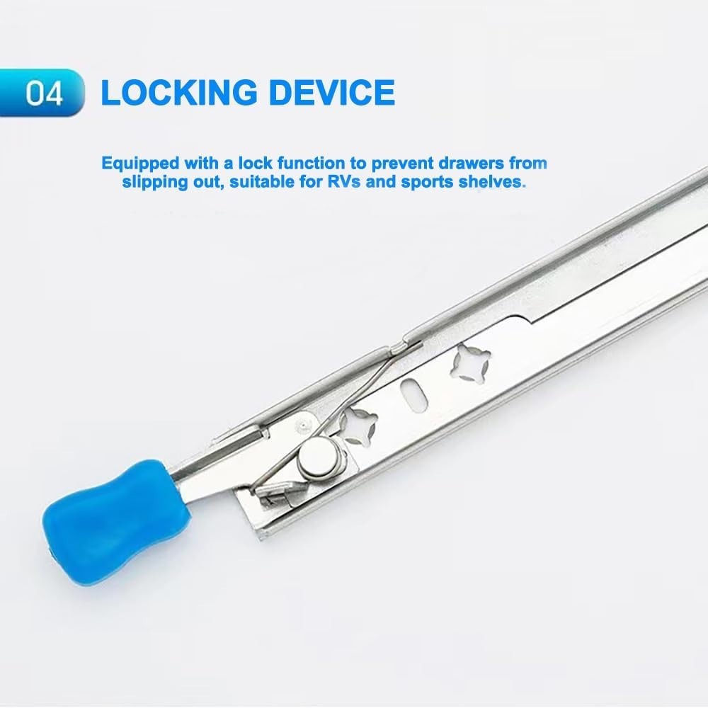 Smooth-Functioning 22 Inch Heavy Duty Drawer Slides with Secure Lock Mechanism
