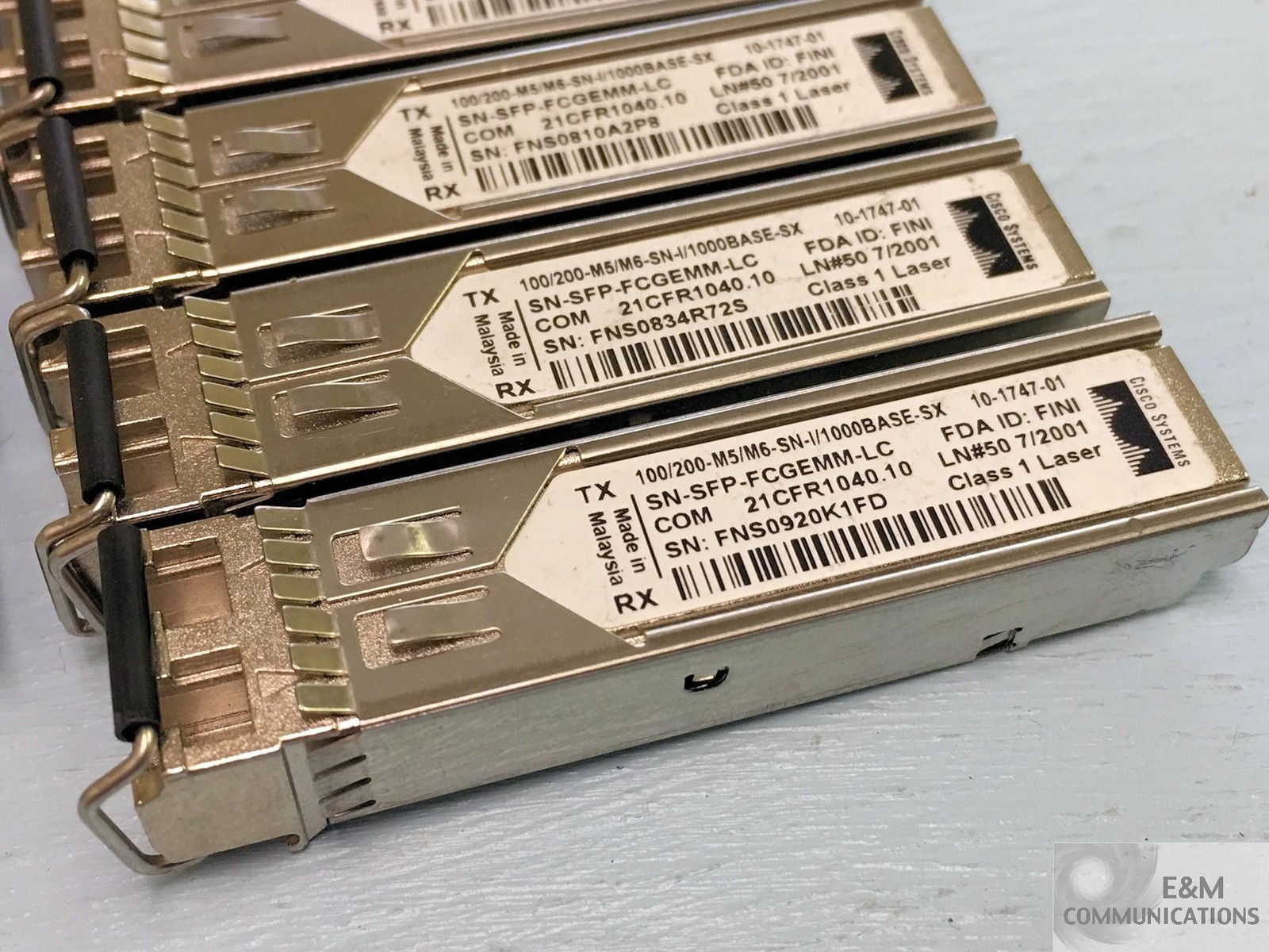 LOT OF 4 SN-SFP-FCGEMM-LC CISCO 1GBE 1-2GB FC DS-SFP-FCGE-SW MDS 10-1747-01