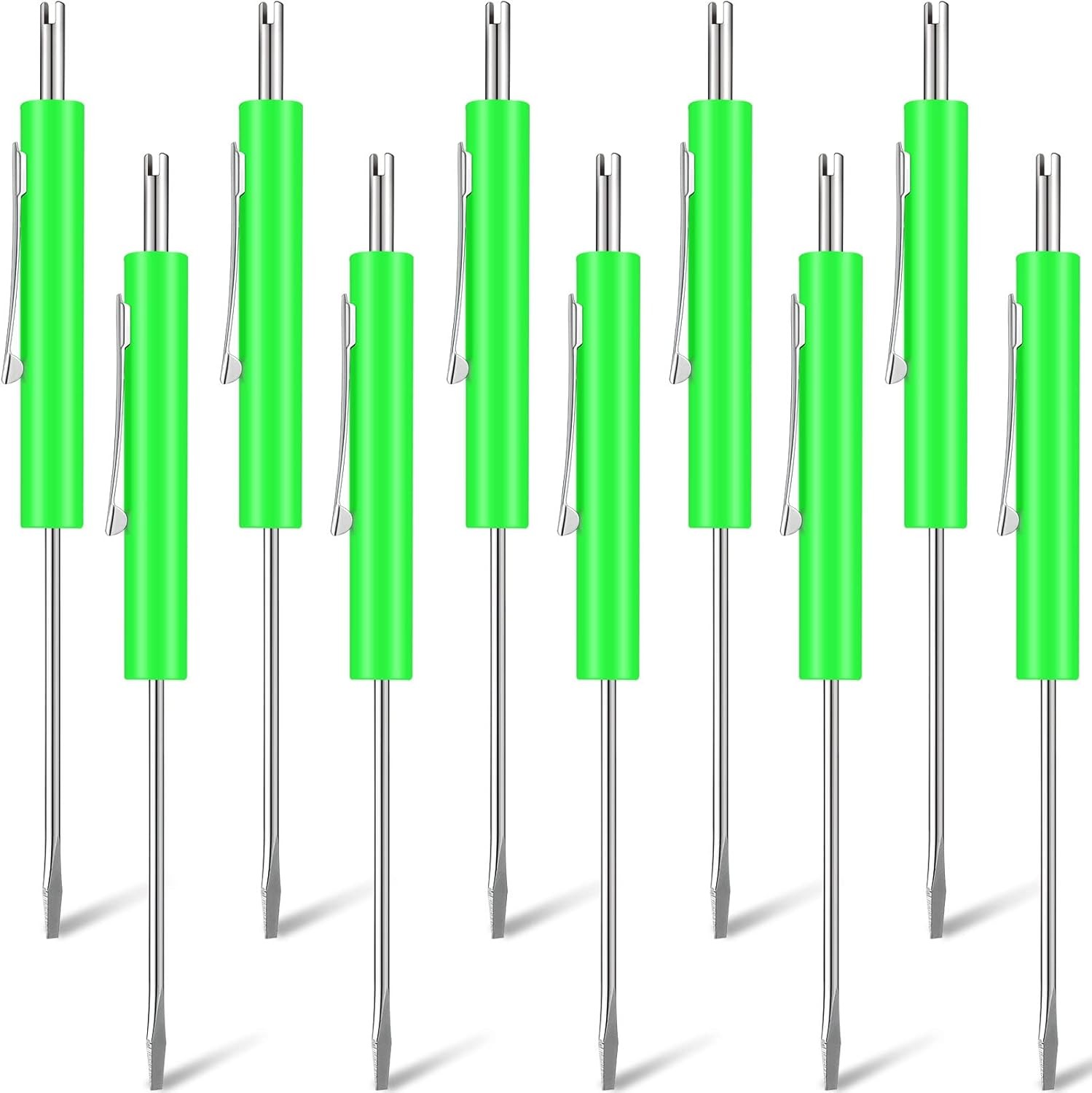 10 Pcs Pocket Screwdriver with Valve Core Removal Tools Mini Screwdriver Set