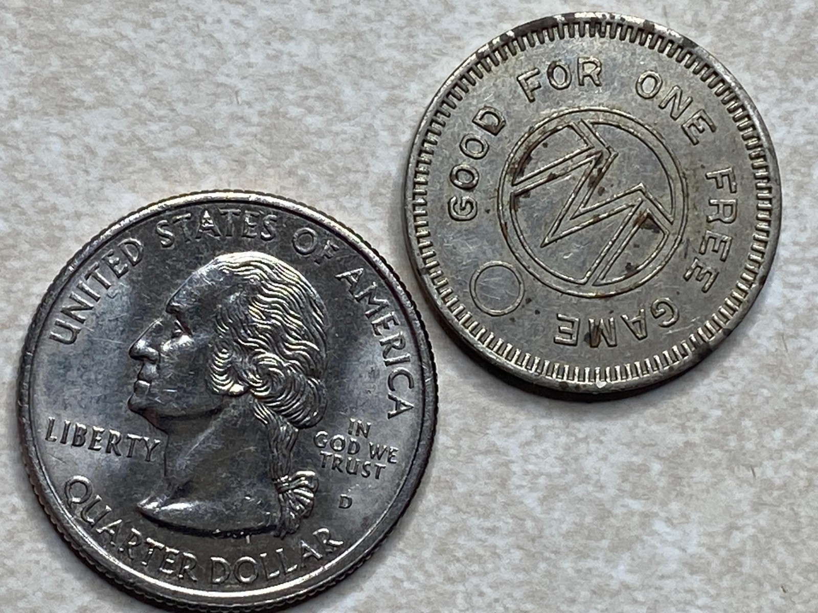 M or W free Game Arcade Token T8820