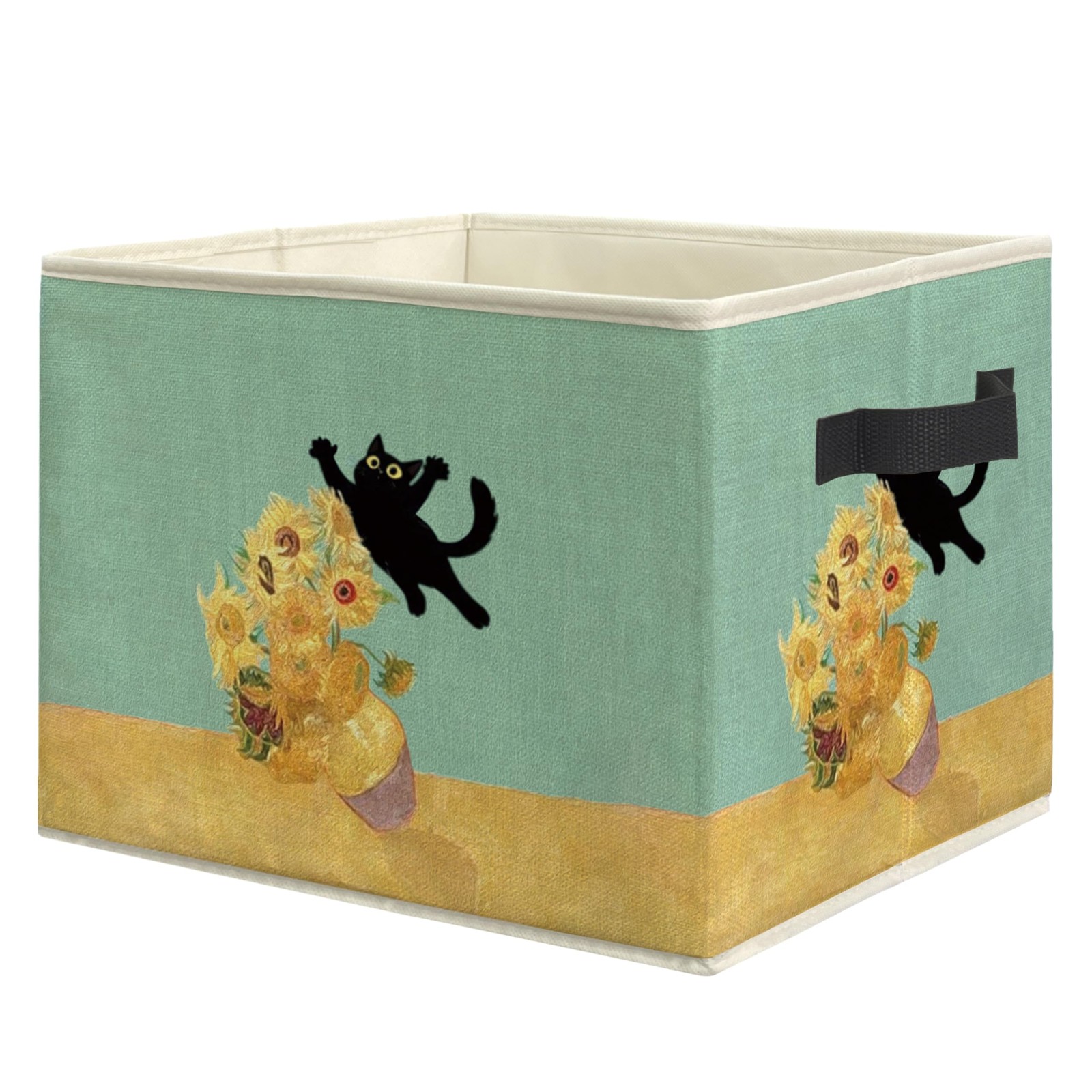 Funny Black Cat Sunflower Storage Bin , Cat Lover Mom Lady Grandma Gifts Coll...