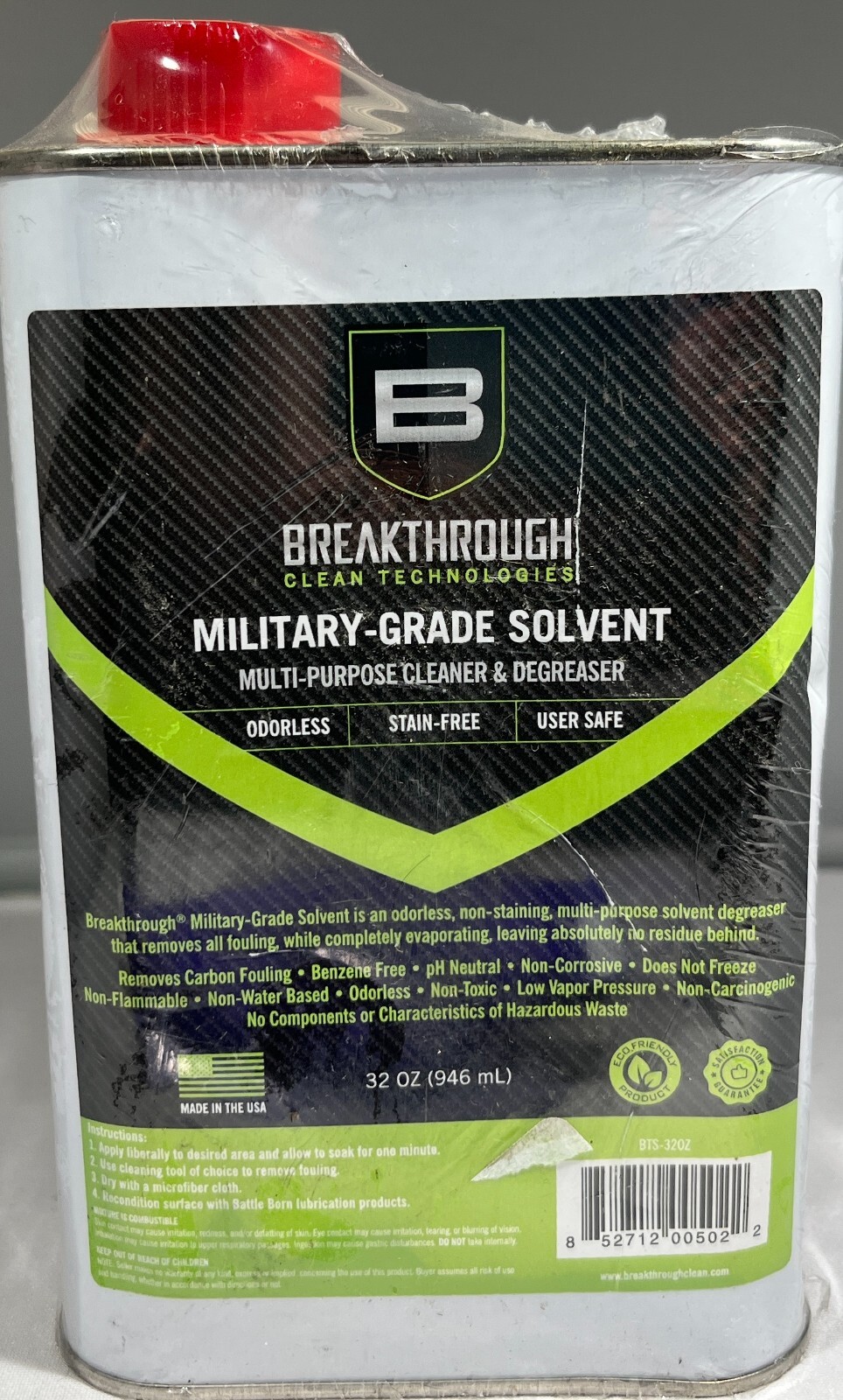 Breakthrough Military-Grade Solvent  Cleaner & Degreaser, 32 oz. (DENTED)