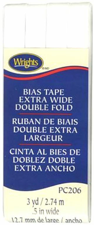 Wrights Bias Tape X Wide Double Fold White Part# W206-030 Fast Shipping