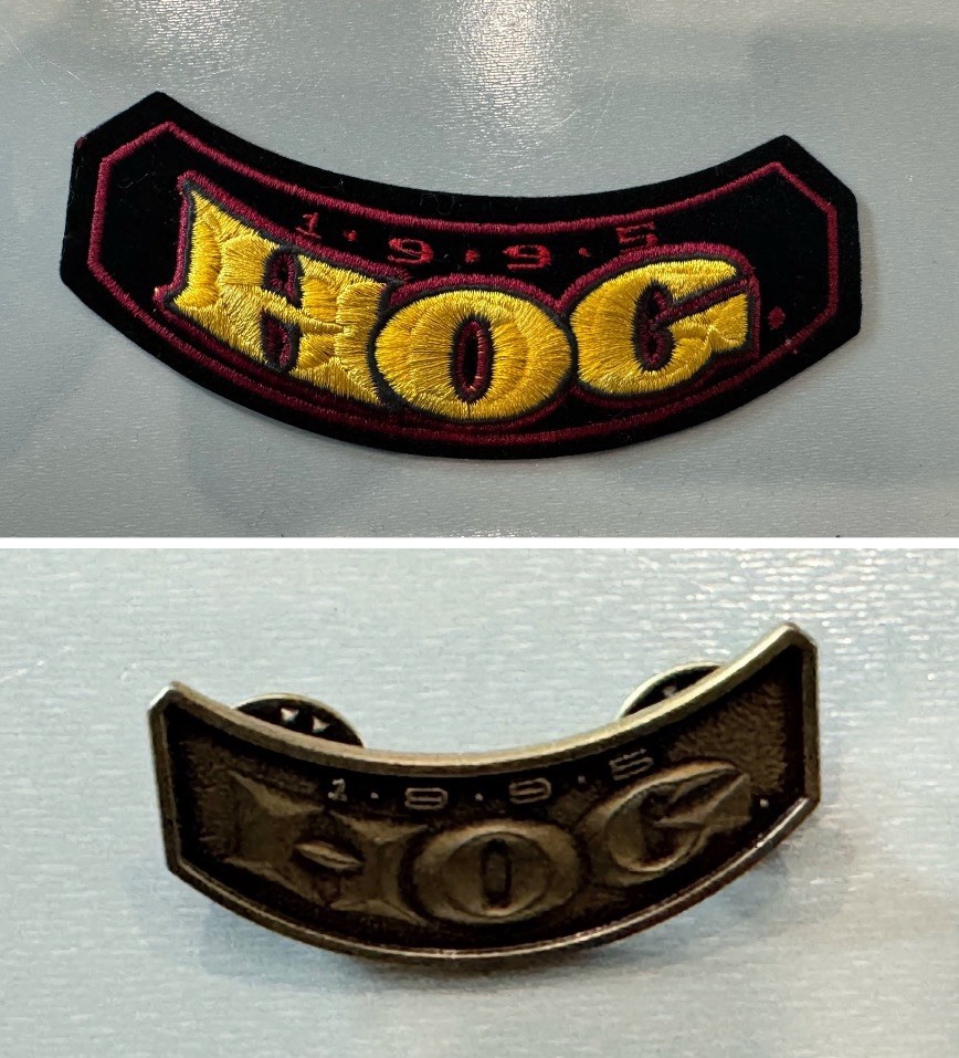 1995 HOG Membership Rocker Patch & Pin Harley Davidson Owners Group