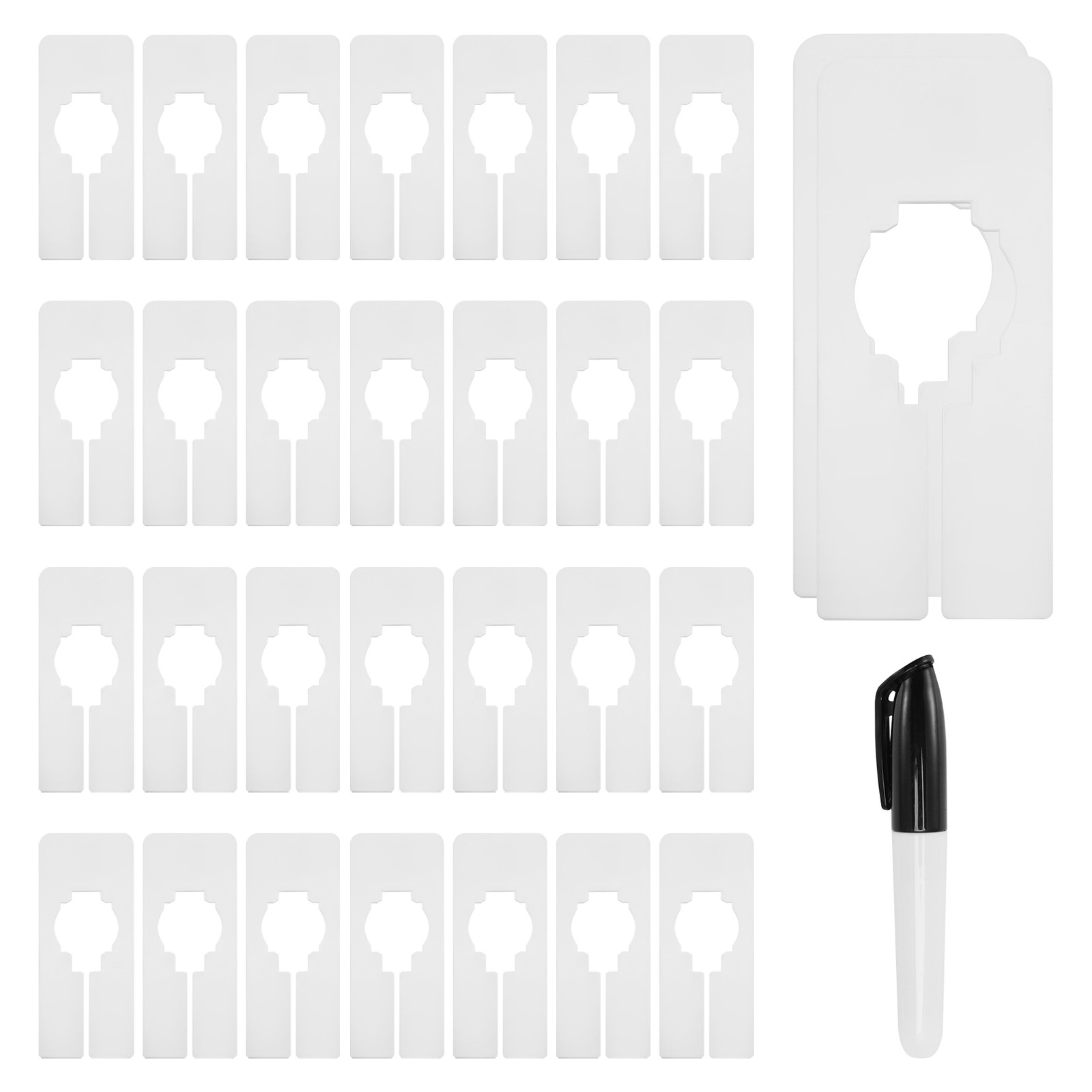 30 Closet Dividers for Hanging Clothes- Rectangle Clothing Size Dividers2341