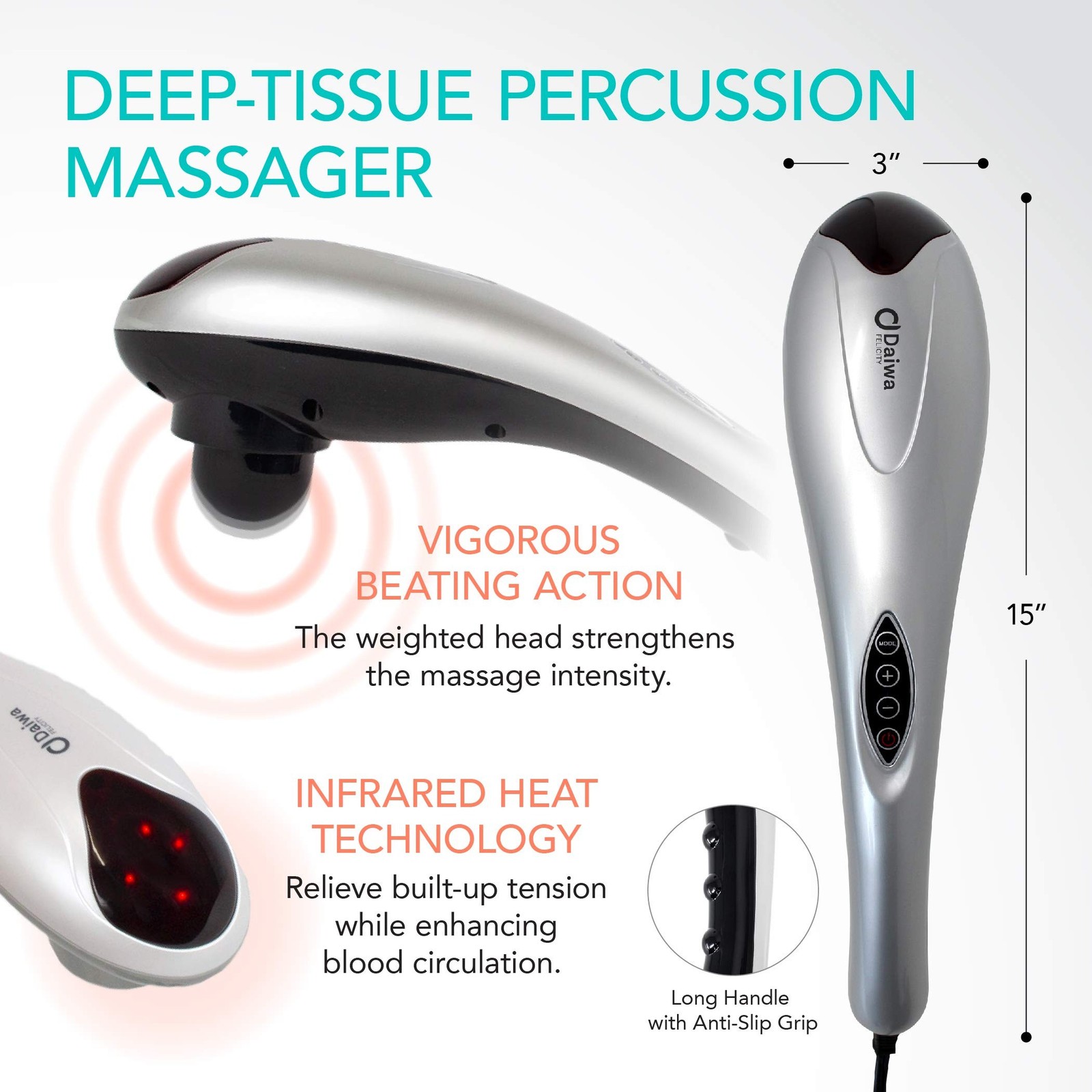 Daiwa Felicity Tapping Pro - Handheld Deep Tissue Back, Neck, Shoulder, Leg, ...