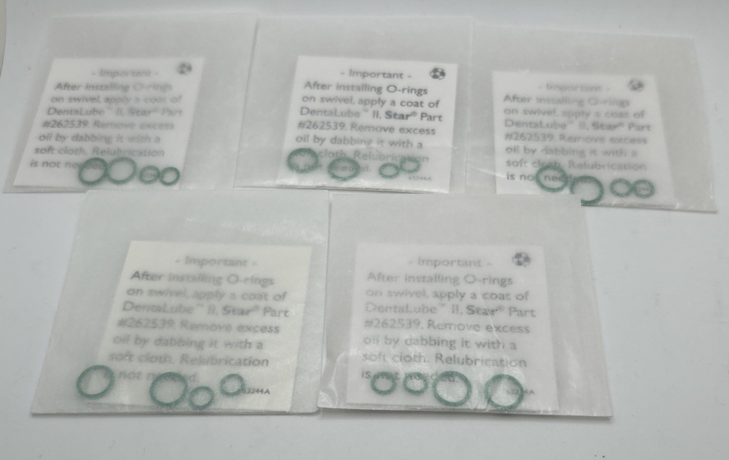 Star Dental O-Ring Kits P/N 259884 – 5 Packs (10 Total Sets) – OEM
