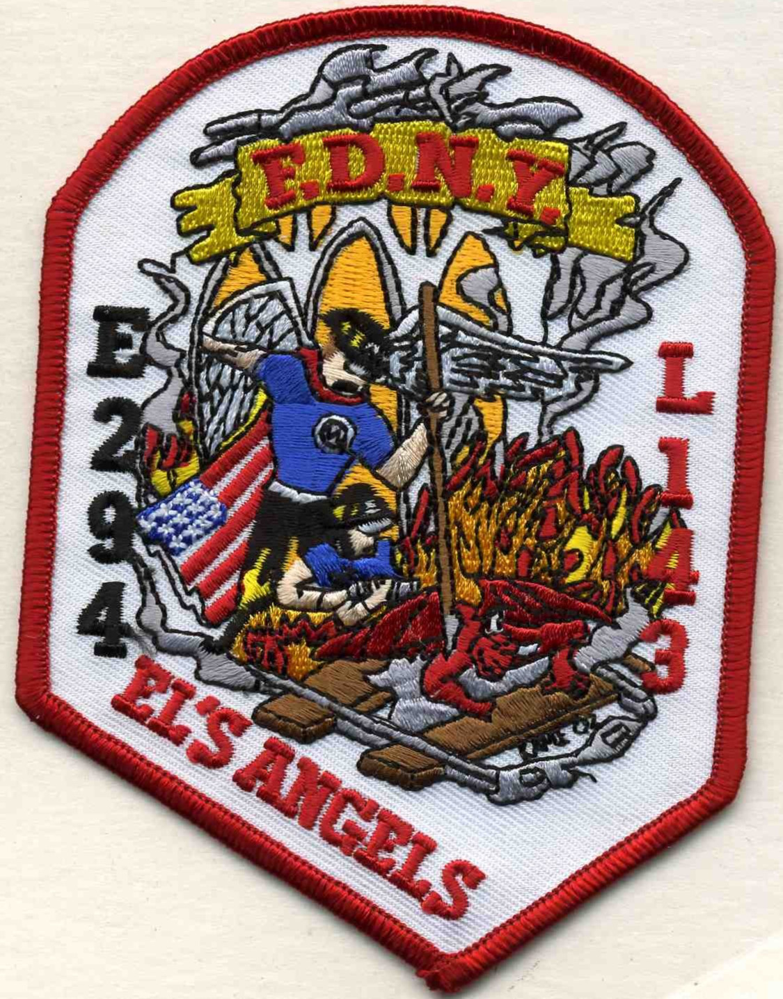 New York City - FDNY Engine-294 / L-143 El's Angels, NY (3.5" x 4.5") fire patch