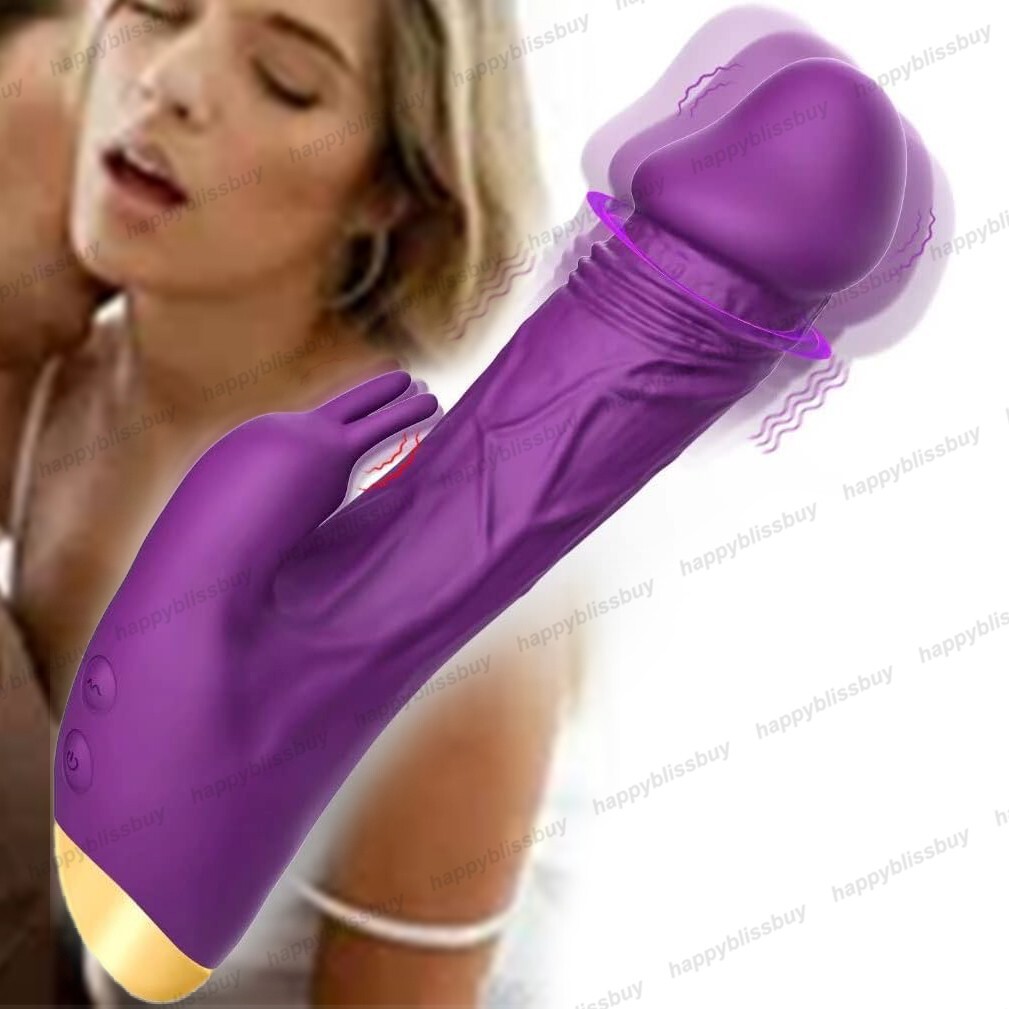 Clit Licking Rabbit Vibrator G-Spot Vibrating Dildo Massager Sex Toys For Women